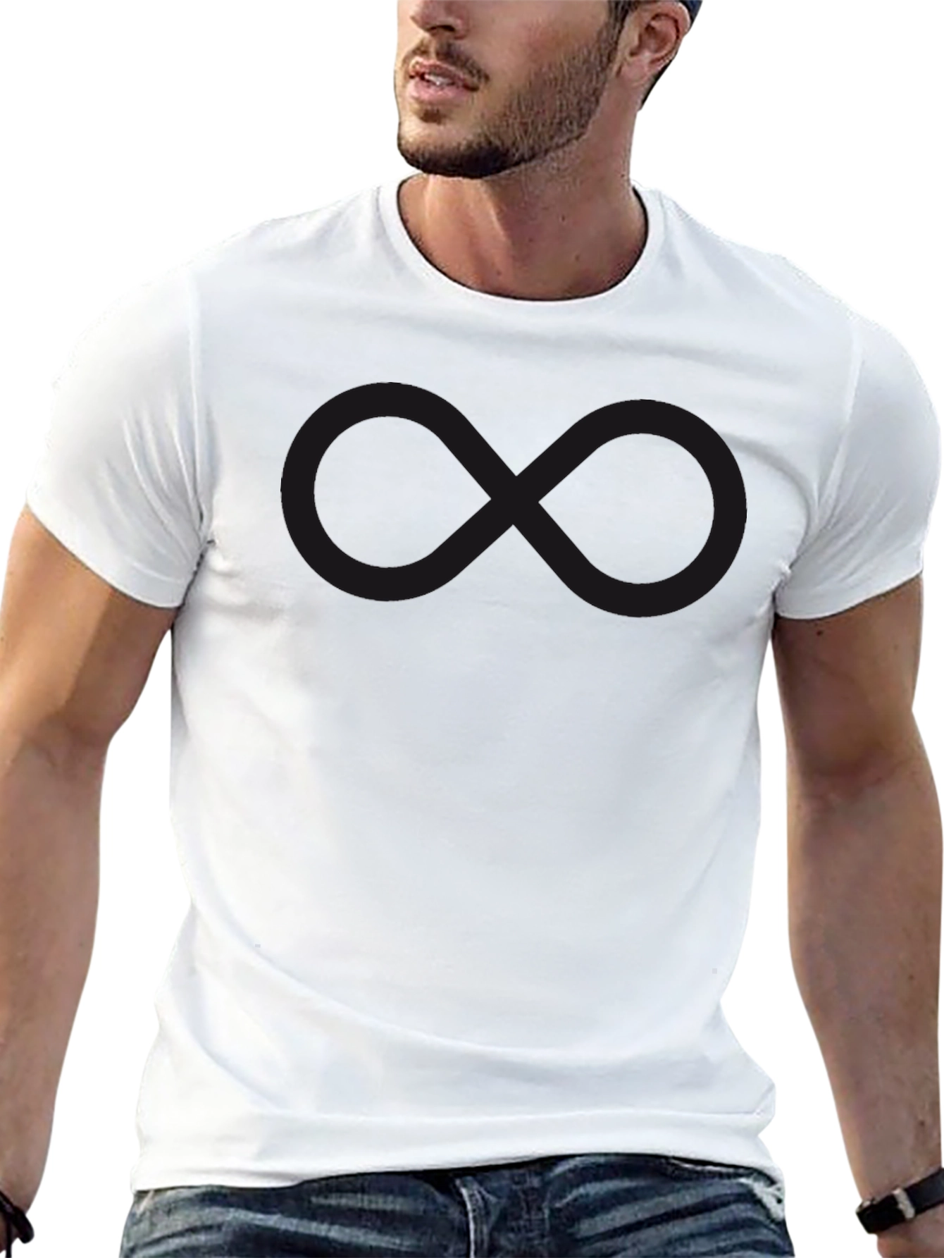 Mens Black Infinity Symbol T-Shirt - Casual Comfort