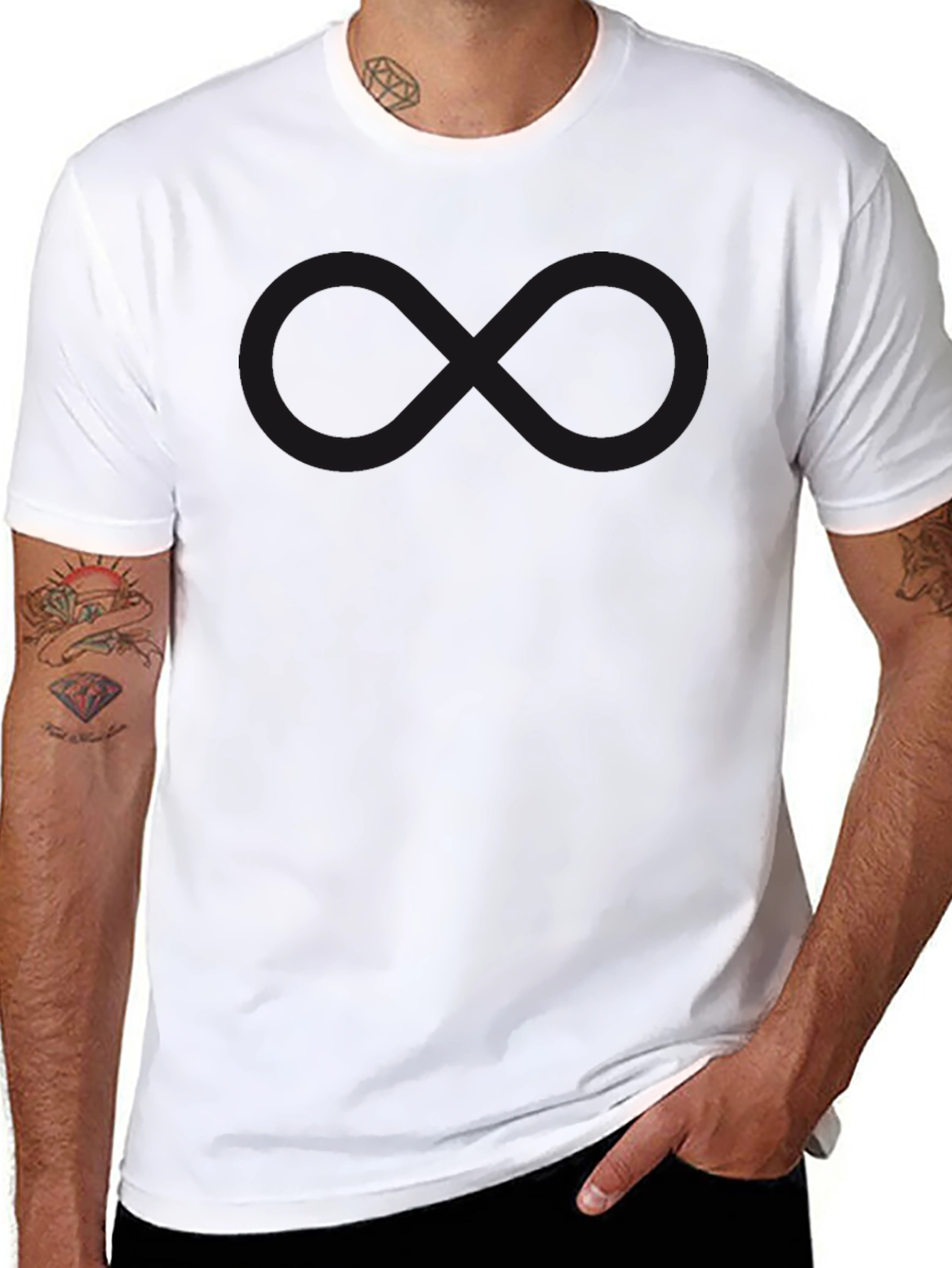 Mens Black Infinity Symbol T-Shirt - Casual Comfort