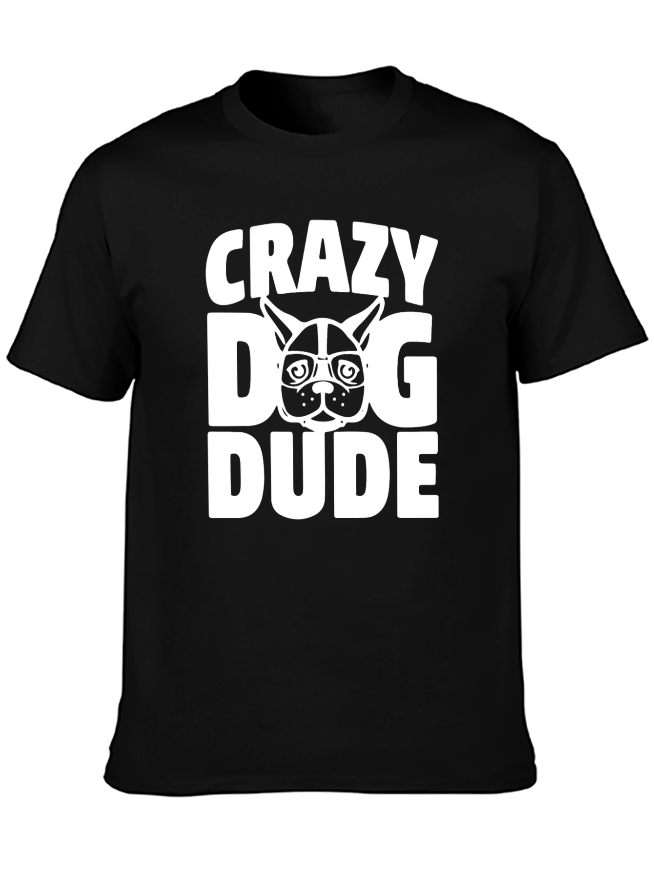 Crazy Dog Dude T-Shirt - Black