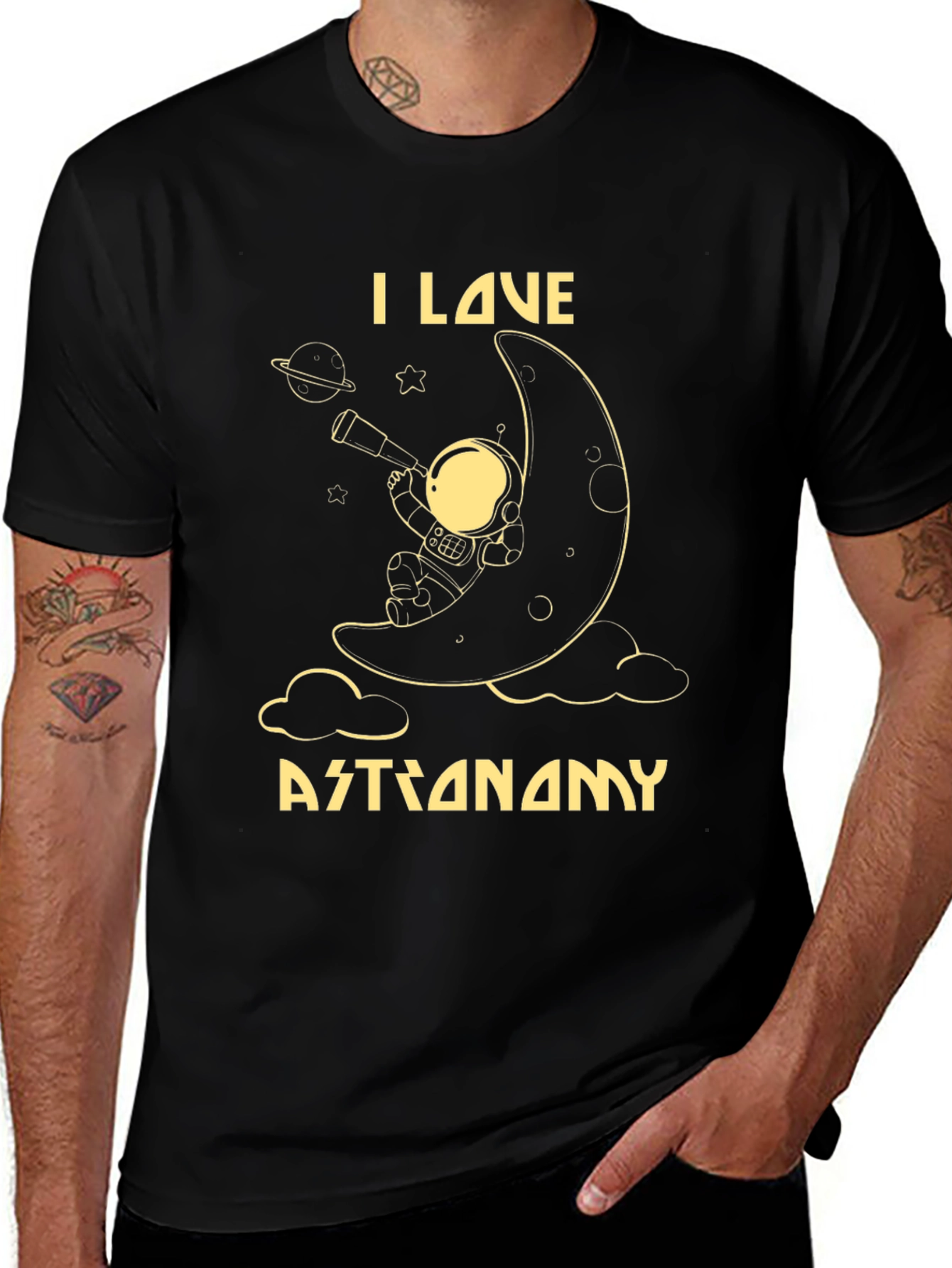 I Love Astronomy T-Shirt - Moon Astronaut Design