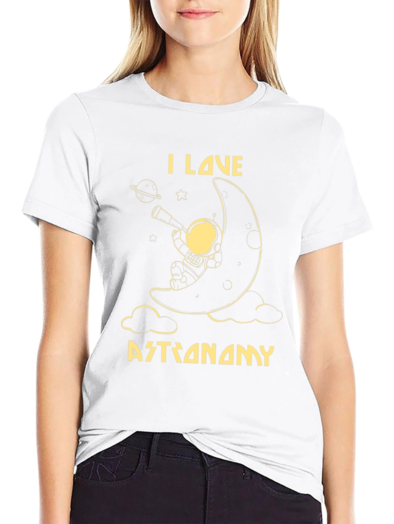 I Love Astronomy T-Shirt - Moon Astronaut Design