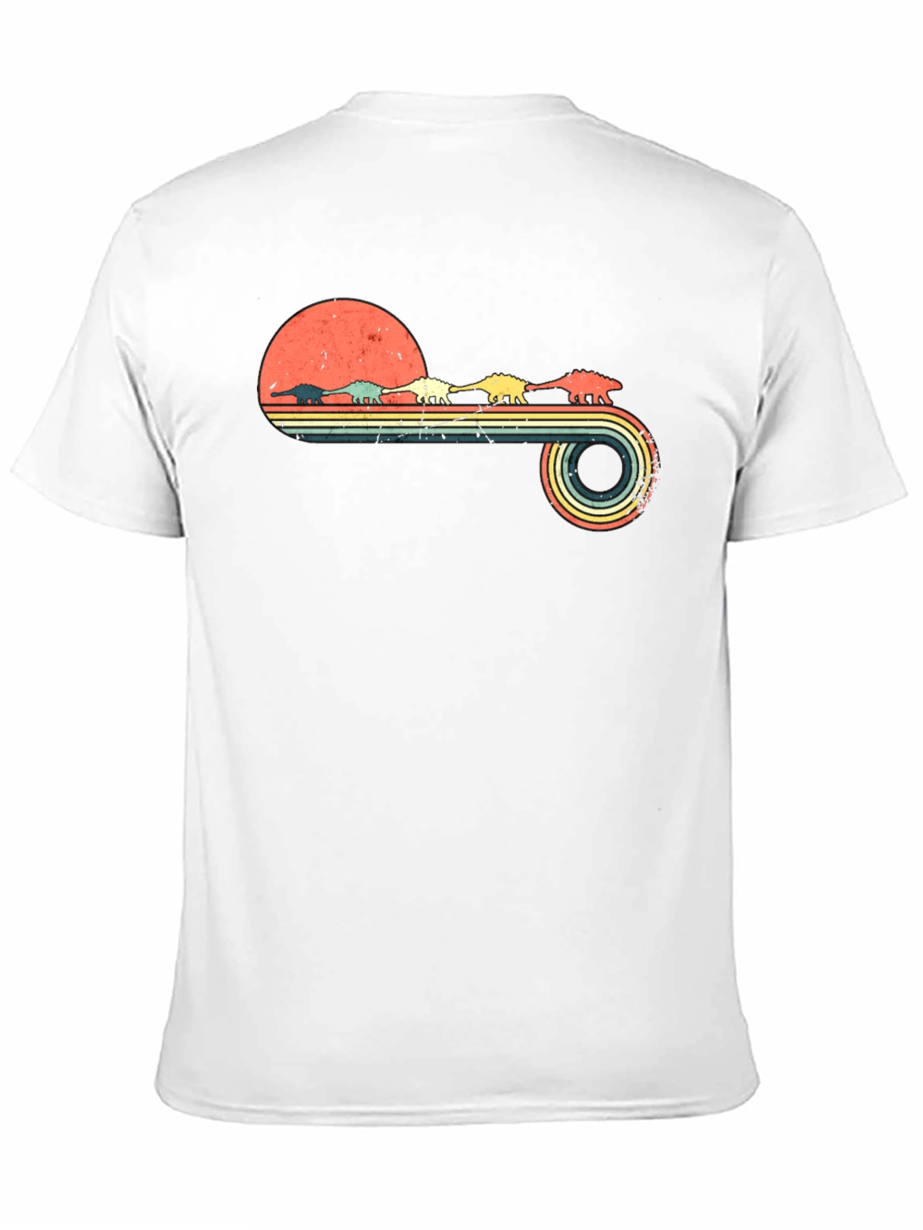 Retro Dinosaur Sunset Graphic Tee