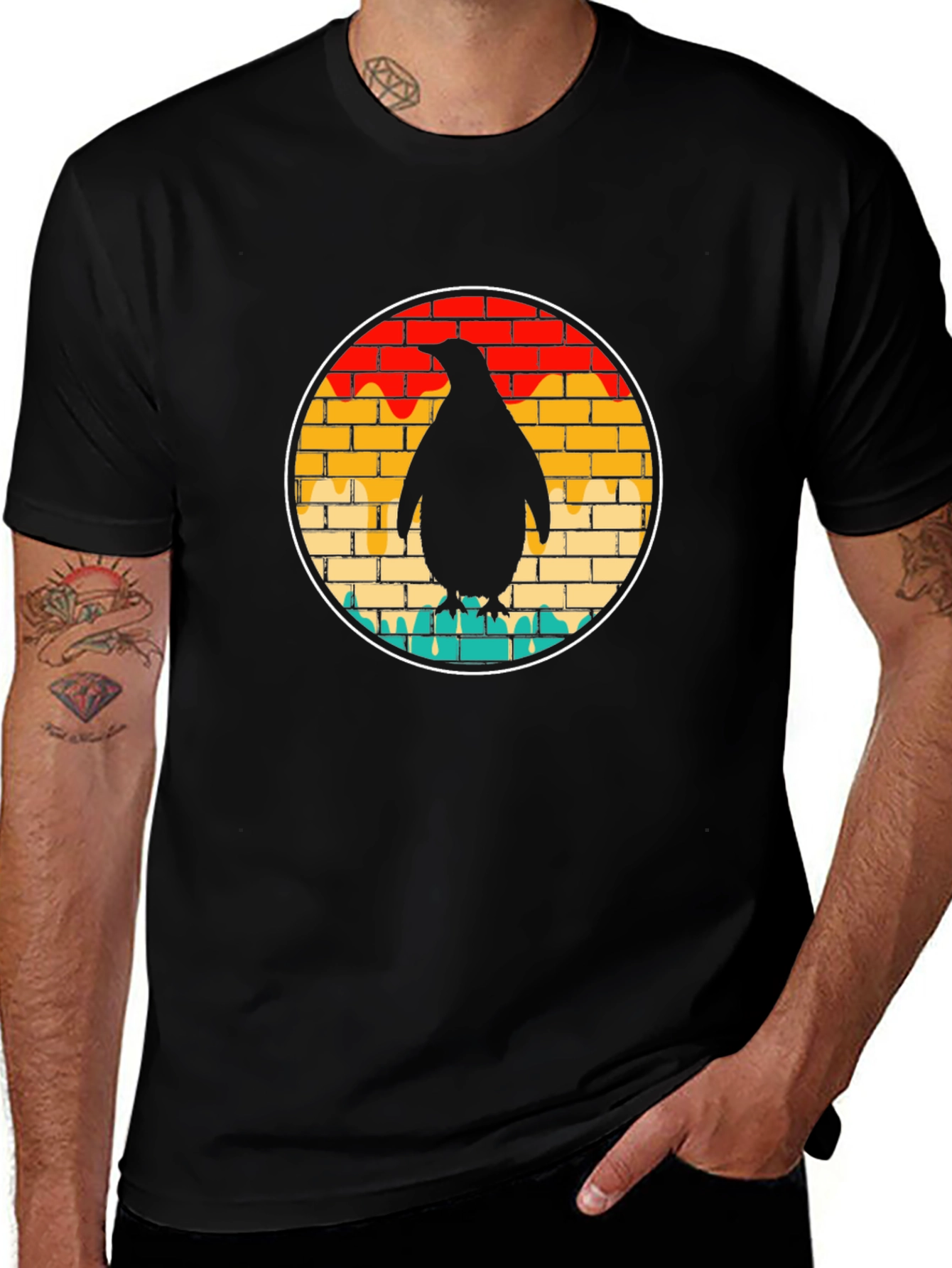 Penguin Brick Wall Graphic Tee - Unisex