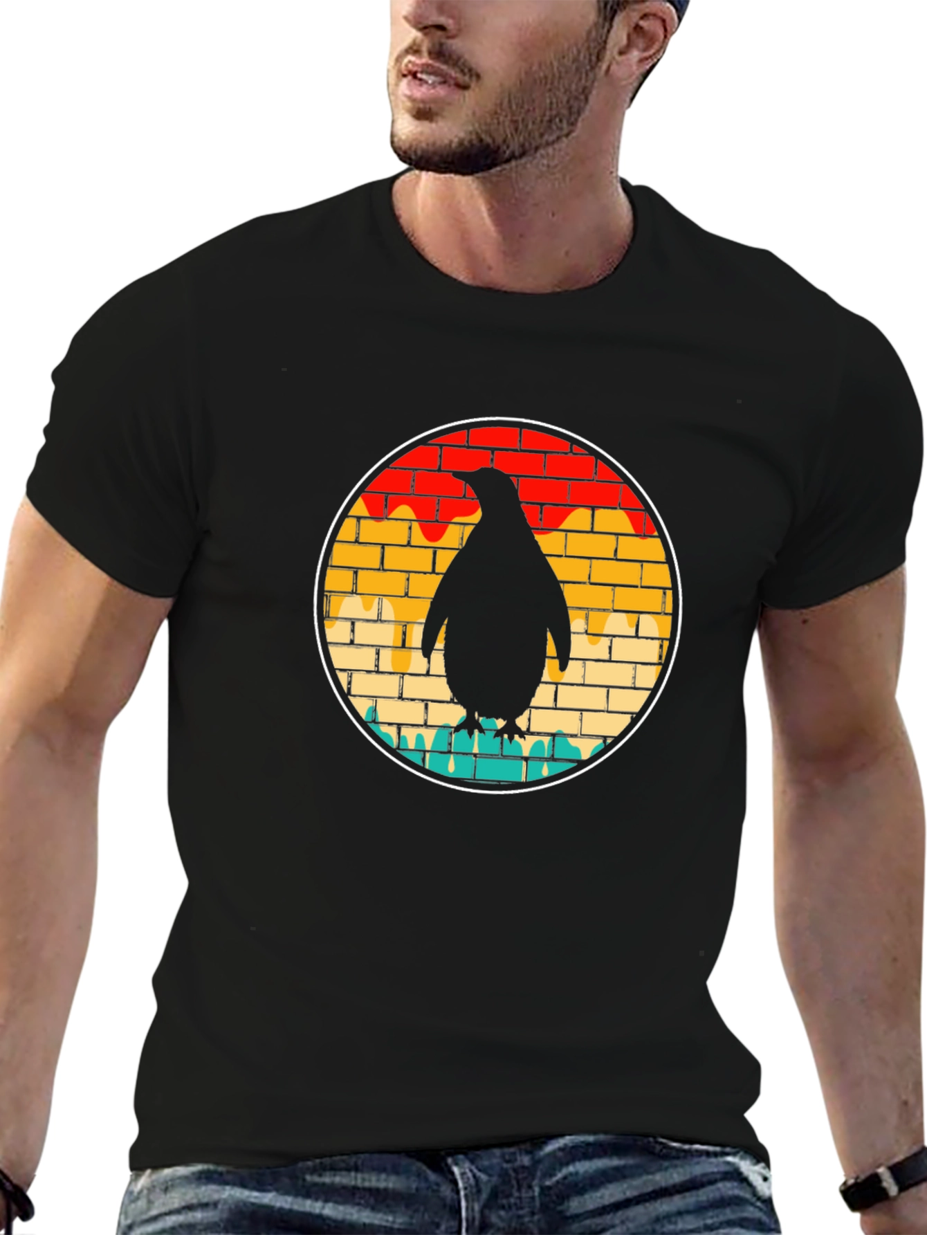 Penguin Brick Wall Graphic Tee - Unisex