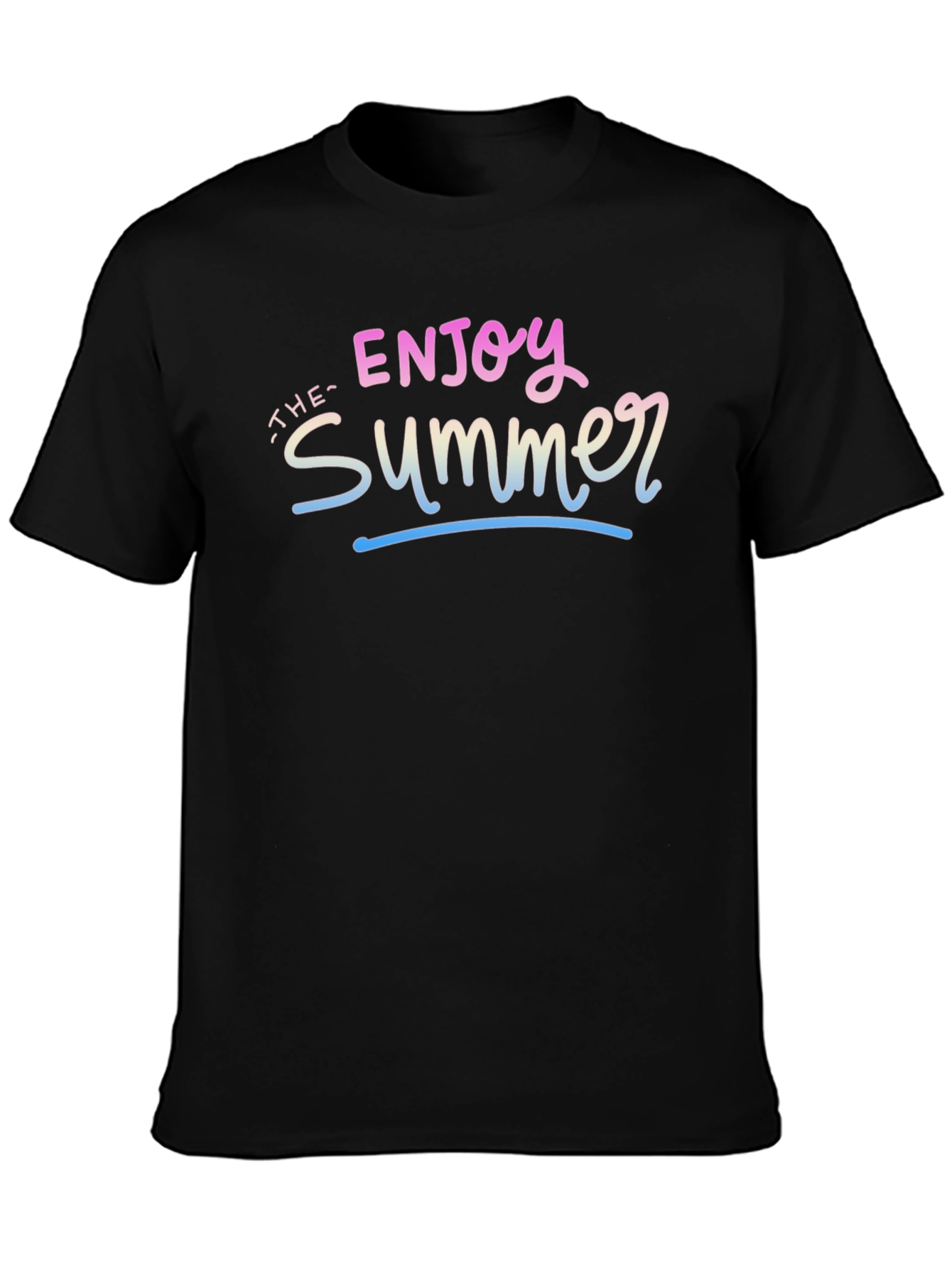 Enjoy the Summer Graphic Tee - Black Casual T-Shirt