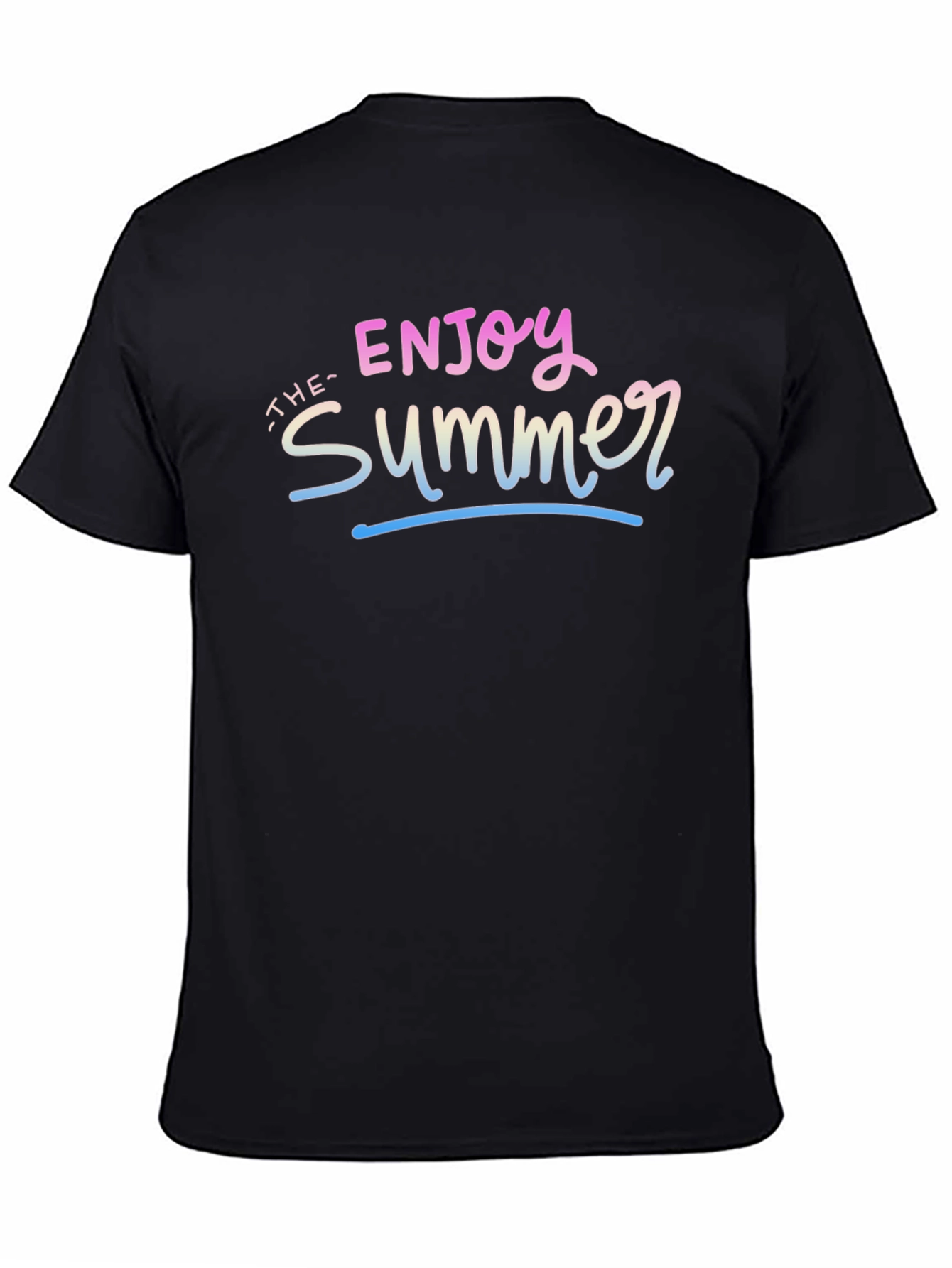 Enjoy the Summer Graphic Tee - Black Casual T-Shirt