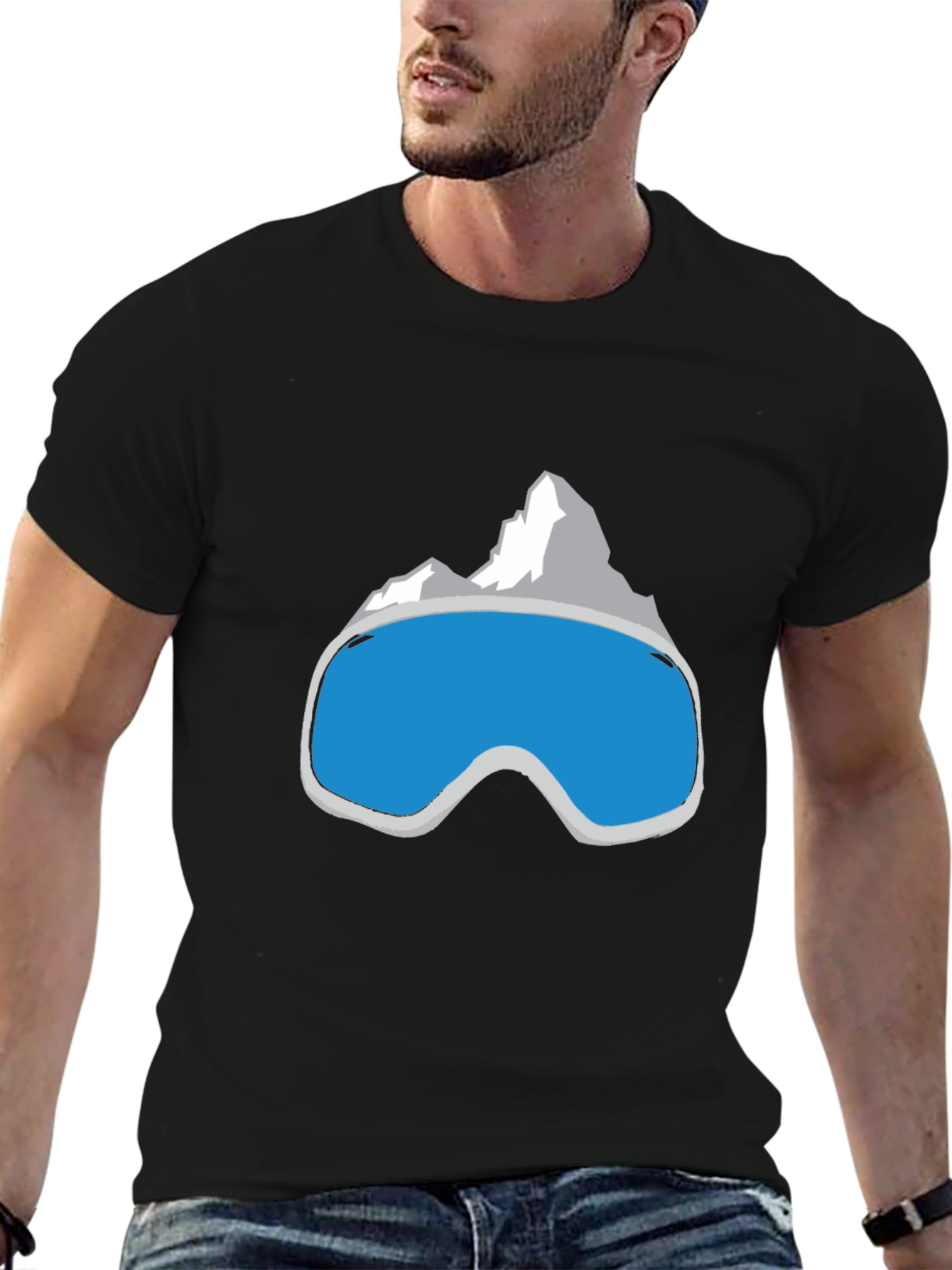 Cool Mountain Goggles Graphic Tee - Black
