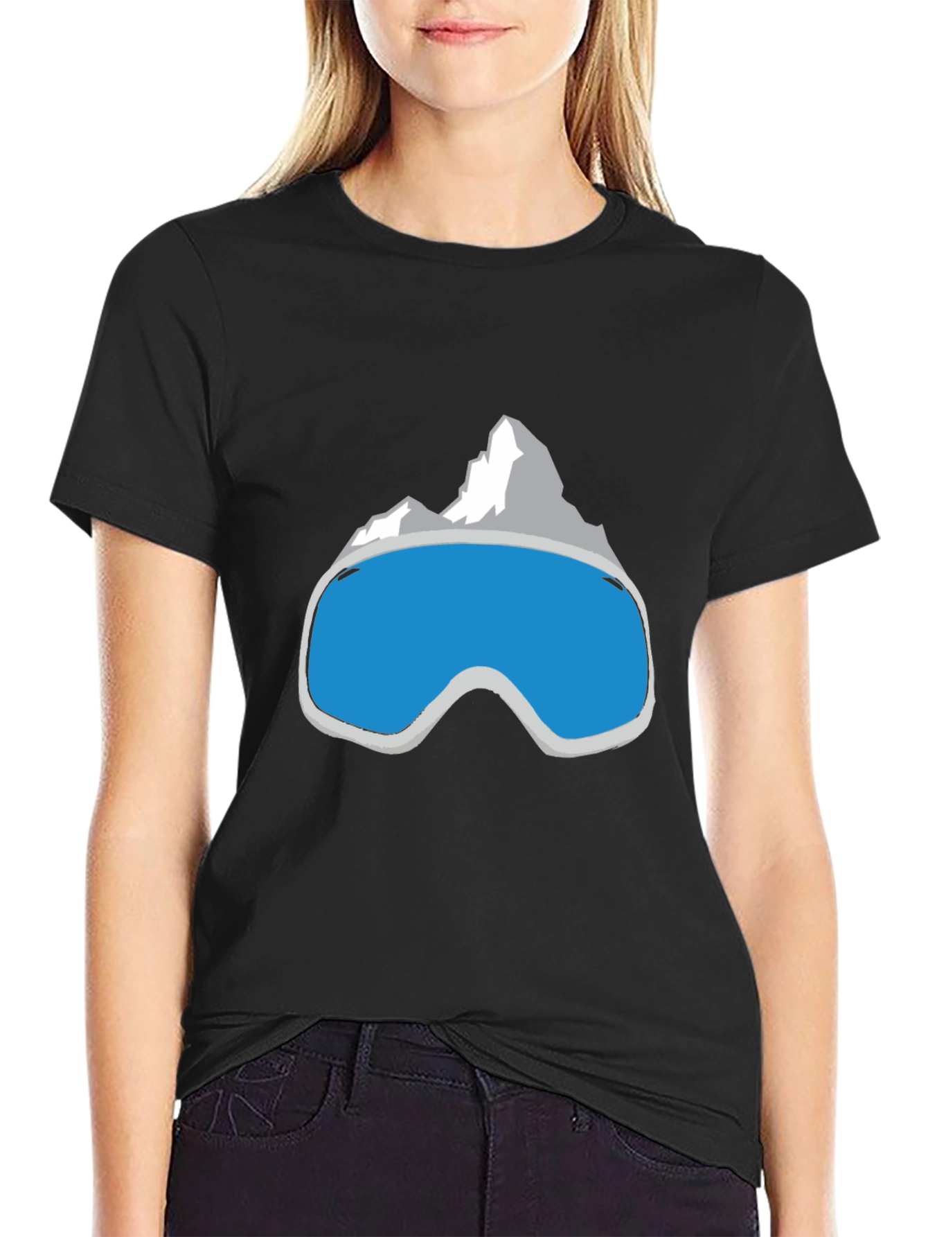Cool Mountain Goggles Graphic Tee - Black