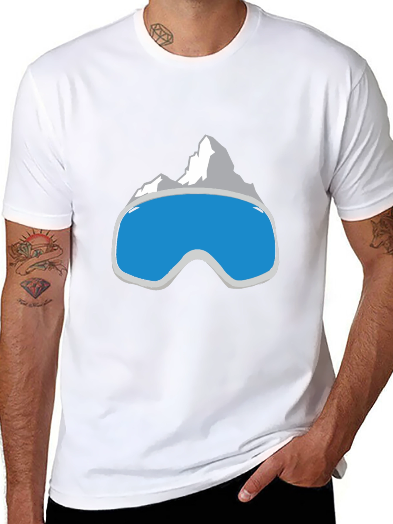 Cool Mountain Goggles Graphic Tee - Black