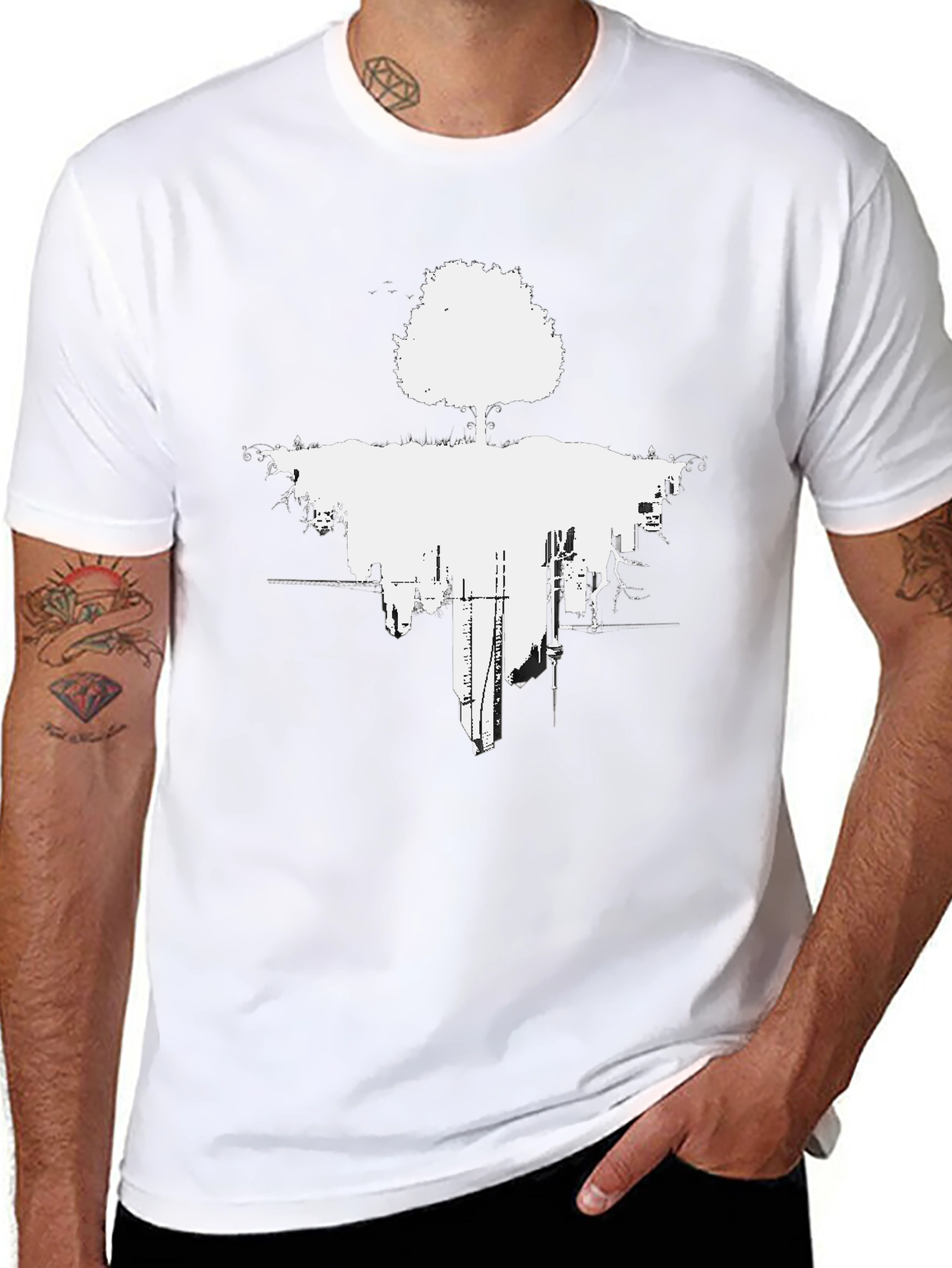 Abstract Tree Cityscape Graphic Tee