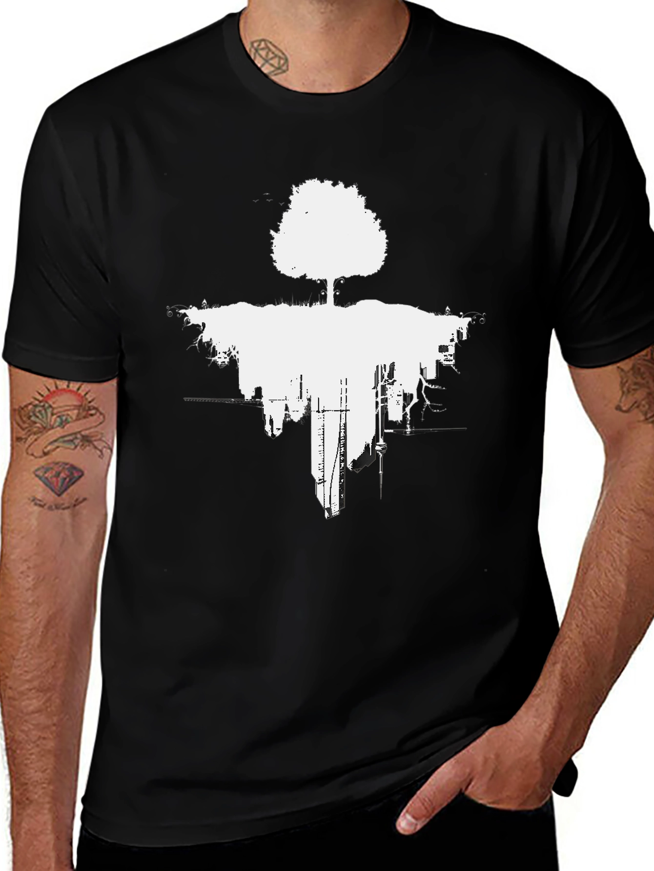 Abstract Tree Cityscape Graphic Tee