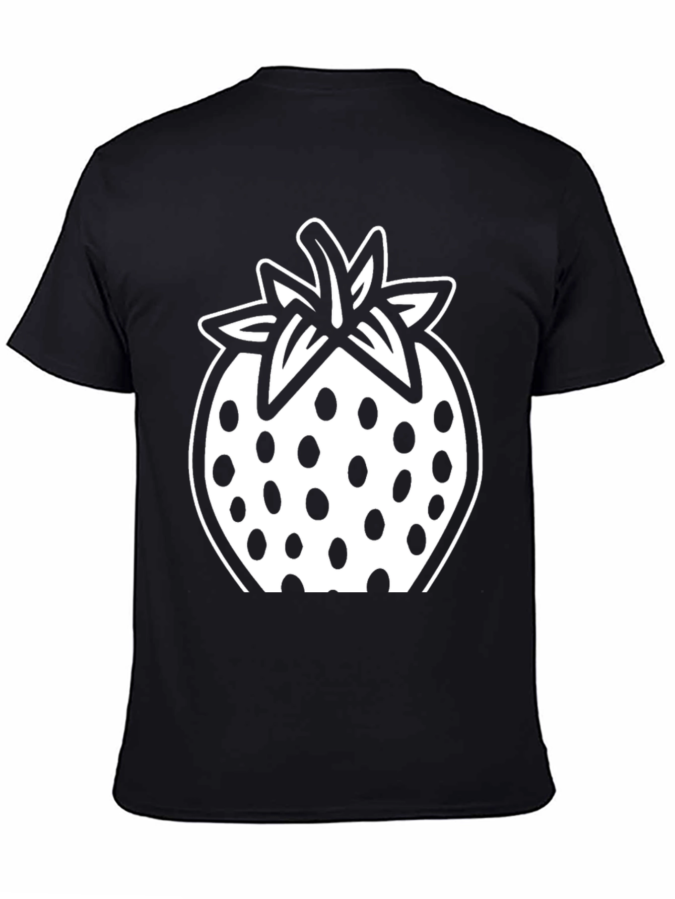 Strawberry Graphic Black T-Shirt - Casual Comfort