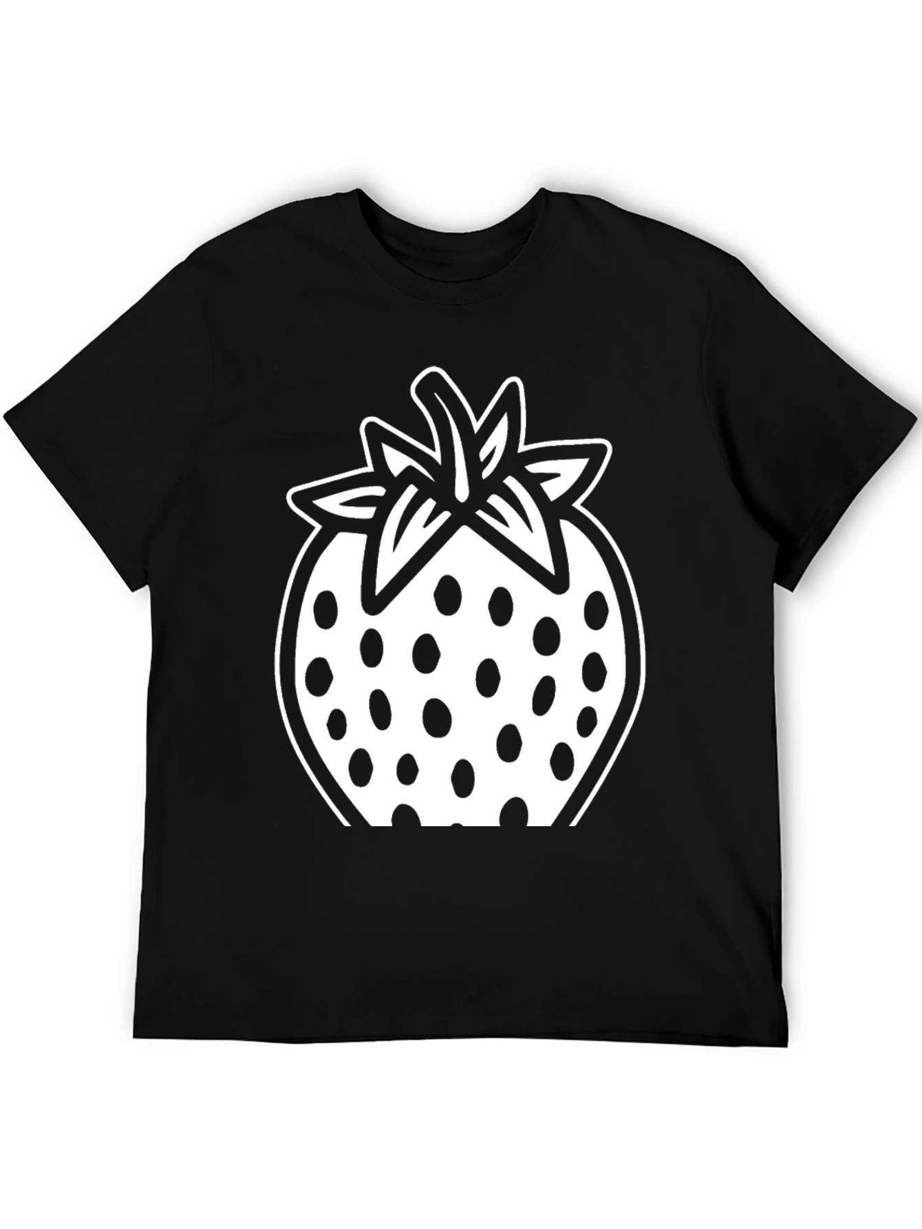 Strawberry Graphic Black T-Shirt - Casual Comfort