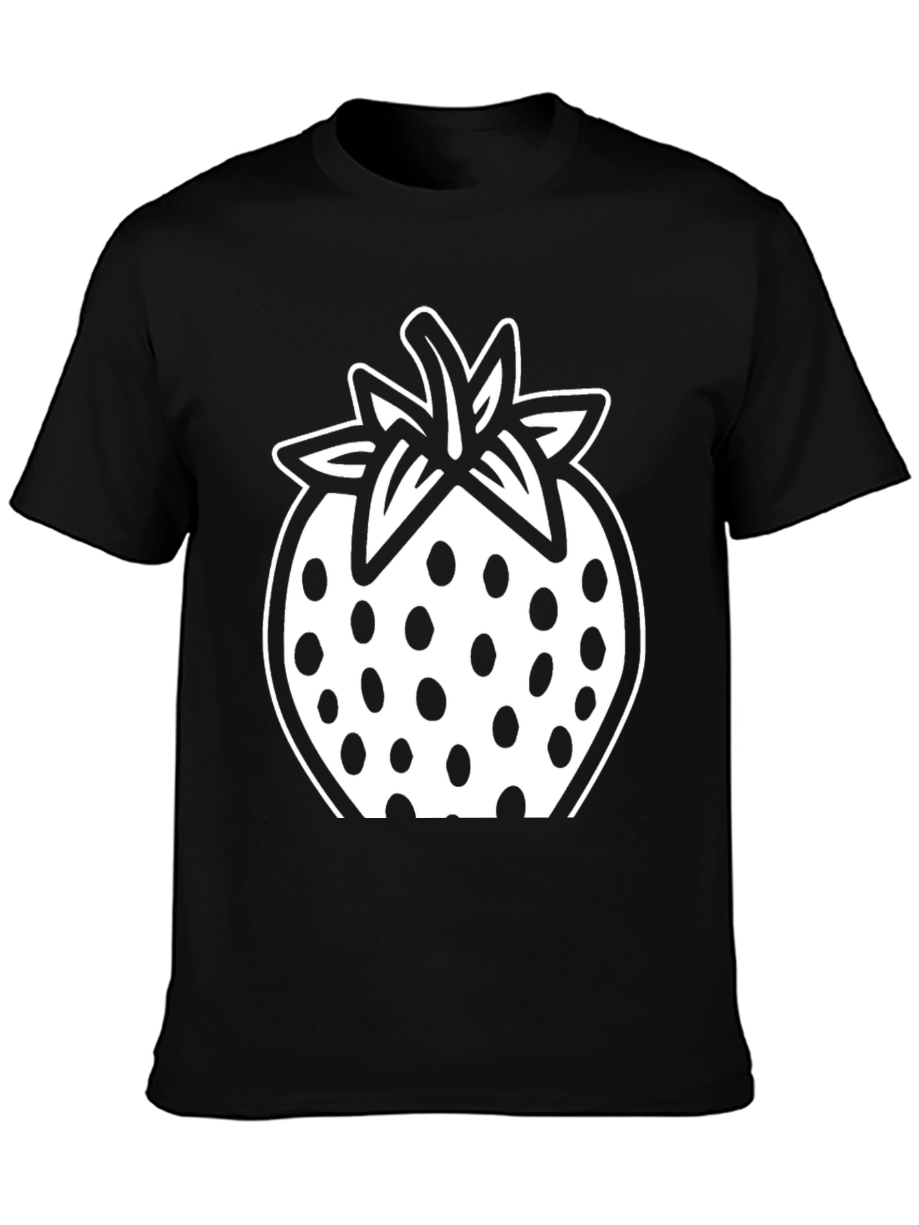 Strawberry Graphic Black T-Shirt - Casual Comfort