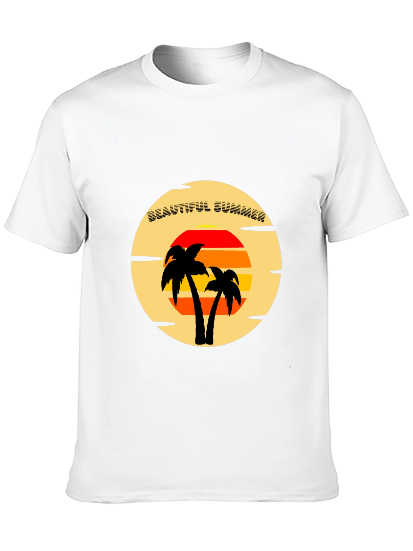 Beautiful Summer T-Shirt - Tropical Palm Tree Sunset