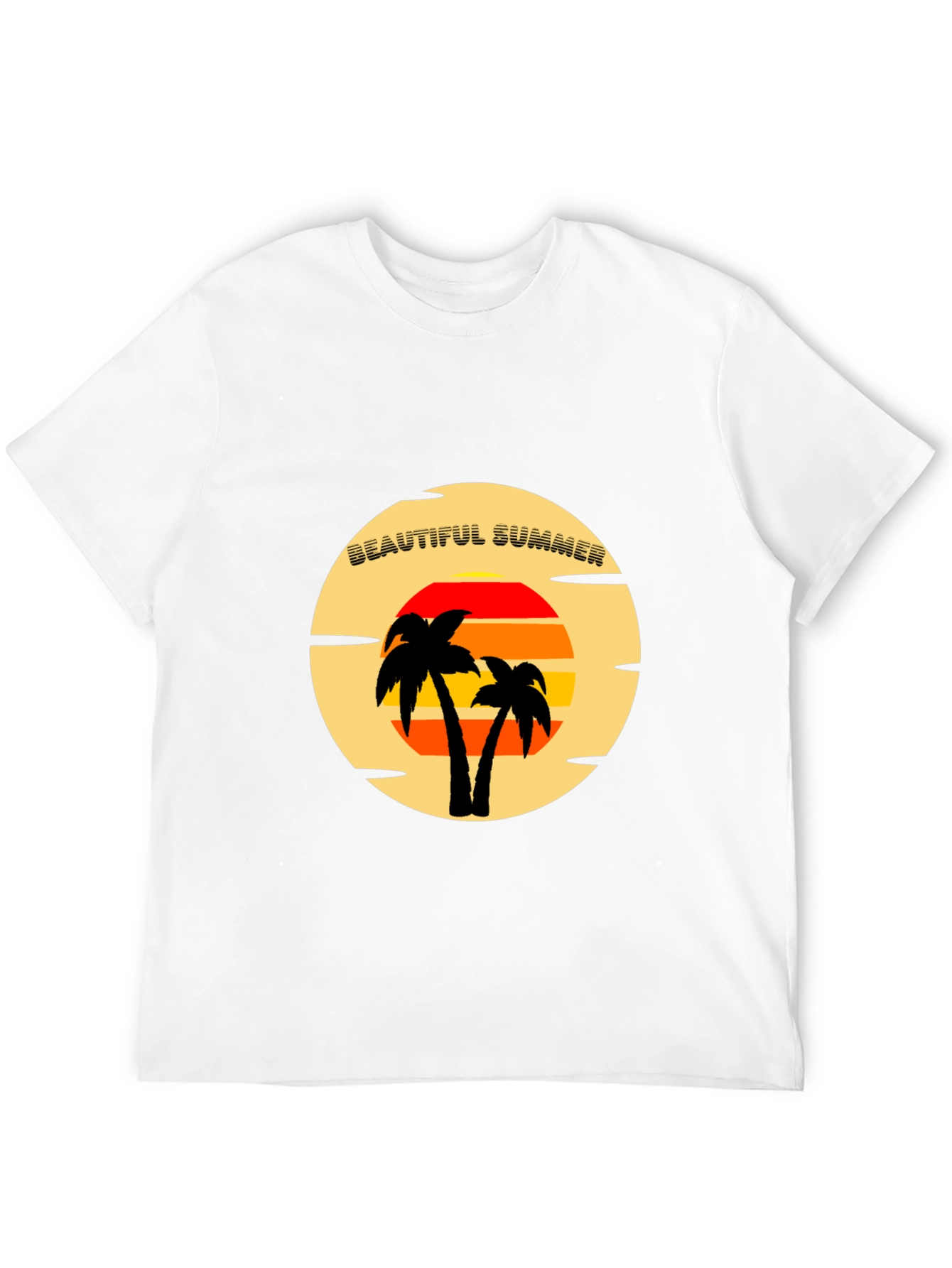 Beautiful Summer T-Shirt - Tropical Palm Tree Sunset