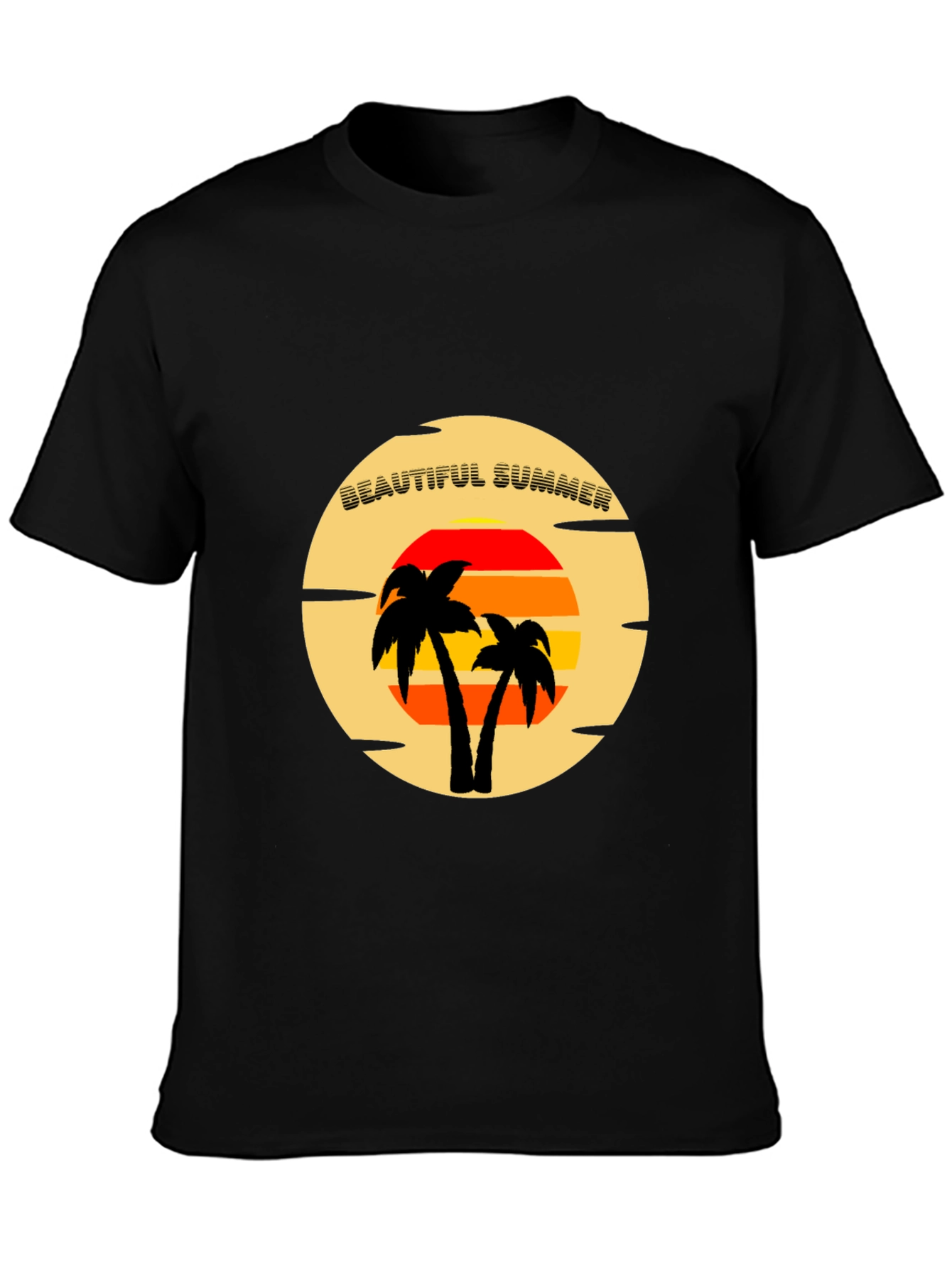 Beautiful Summer T-Shirt - Tropical Palm Tree Sunset