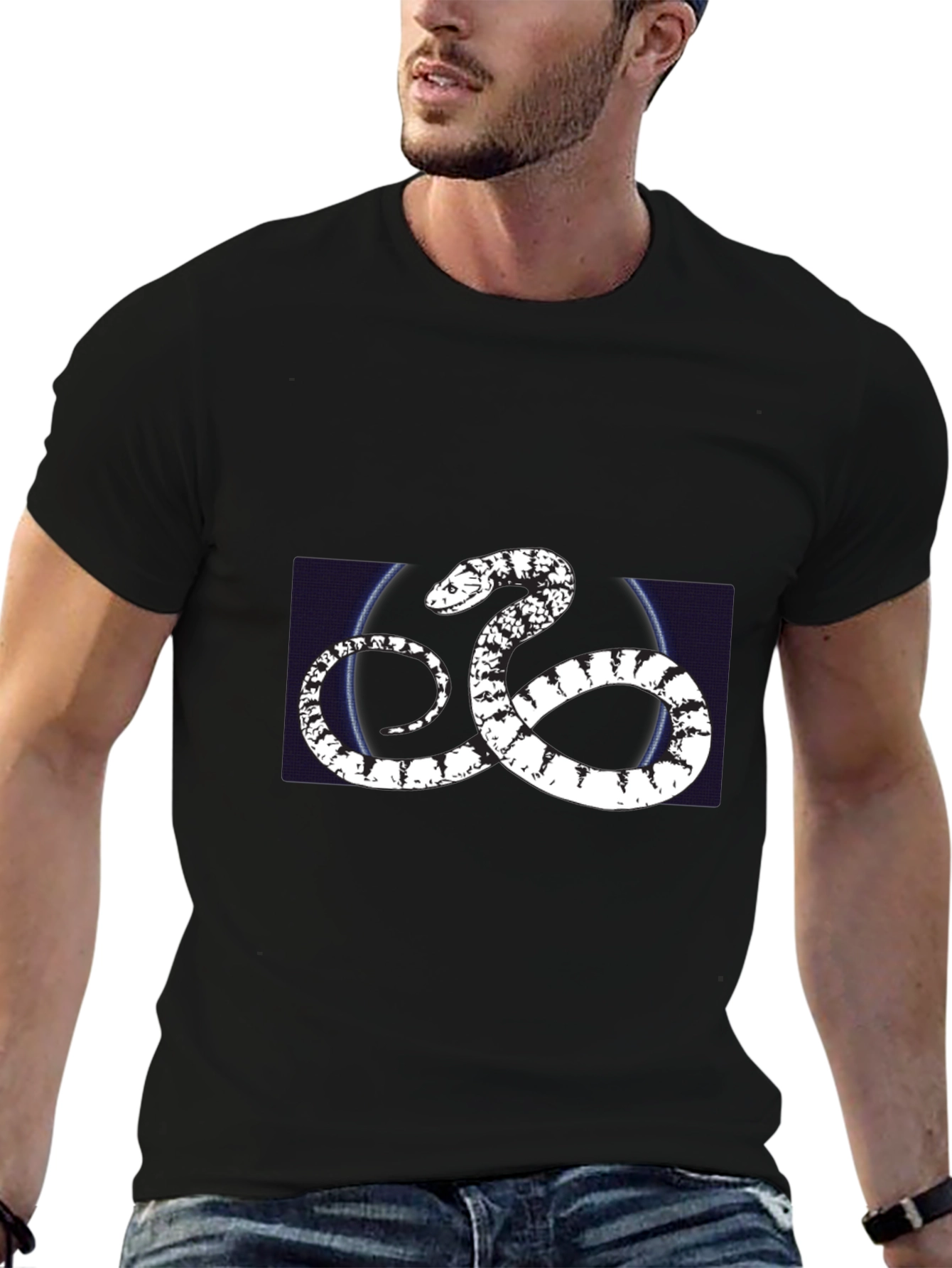 Snake Graphic Black T-Shirt - Trendy Casual Wear
