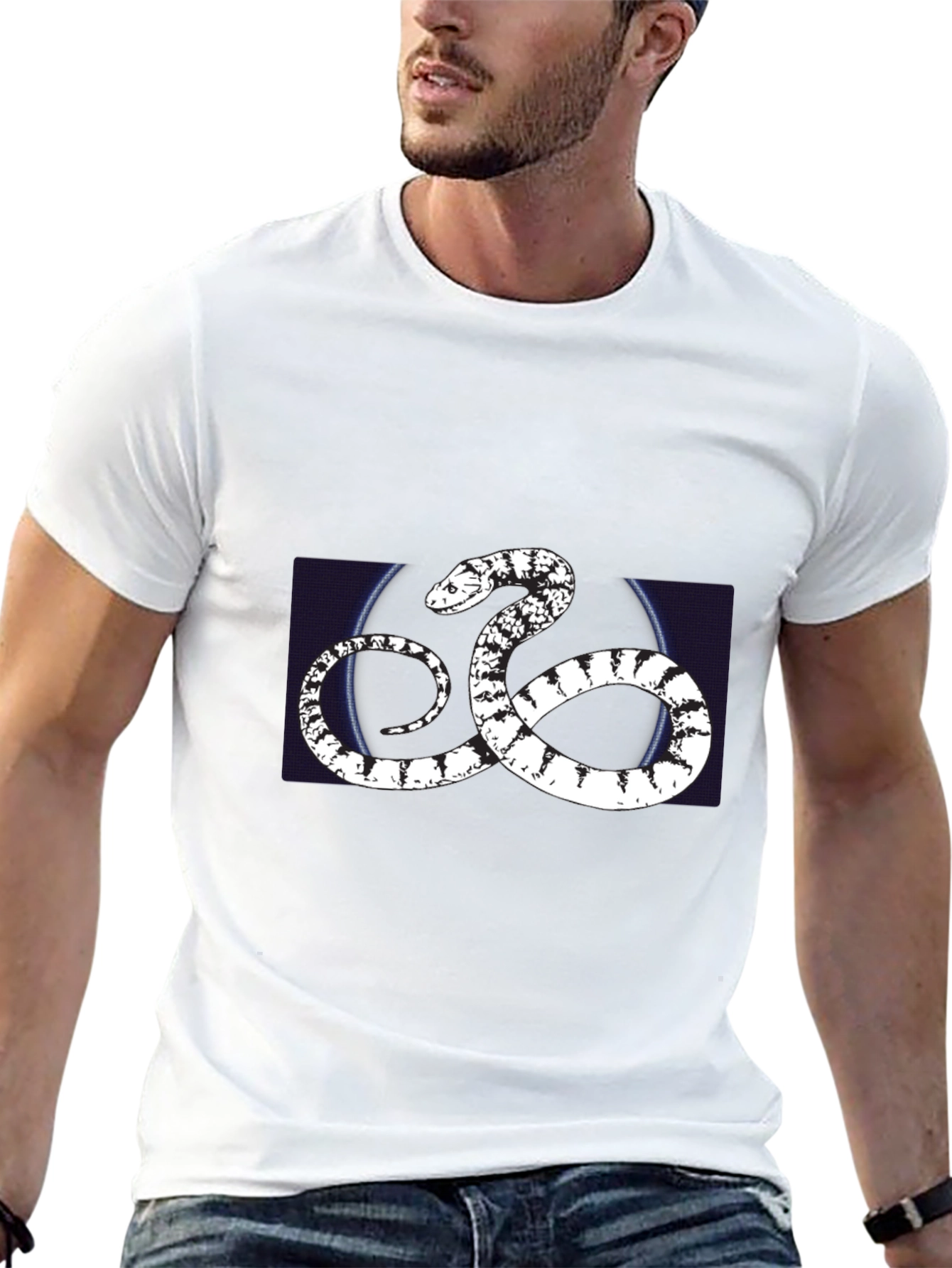 Snake Graphic Black T-Shirt - Trendy Casual Wear