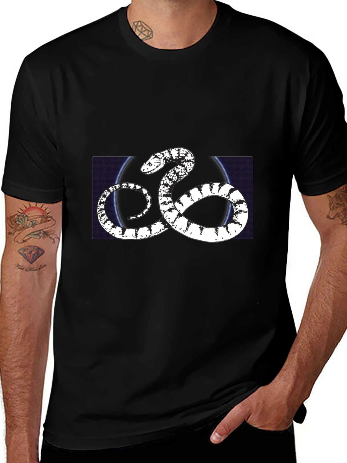 Snake Graphic Black T-Shirt - Trendy Casual Wear