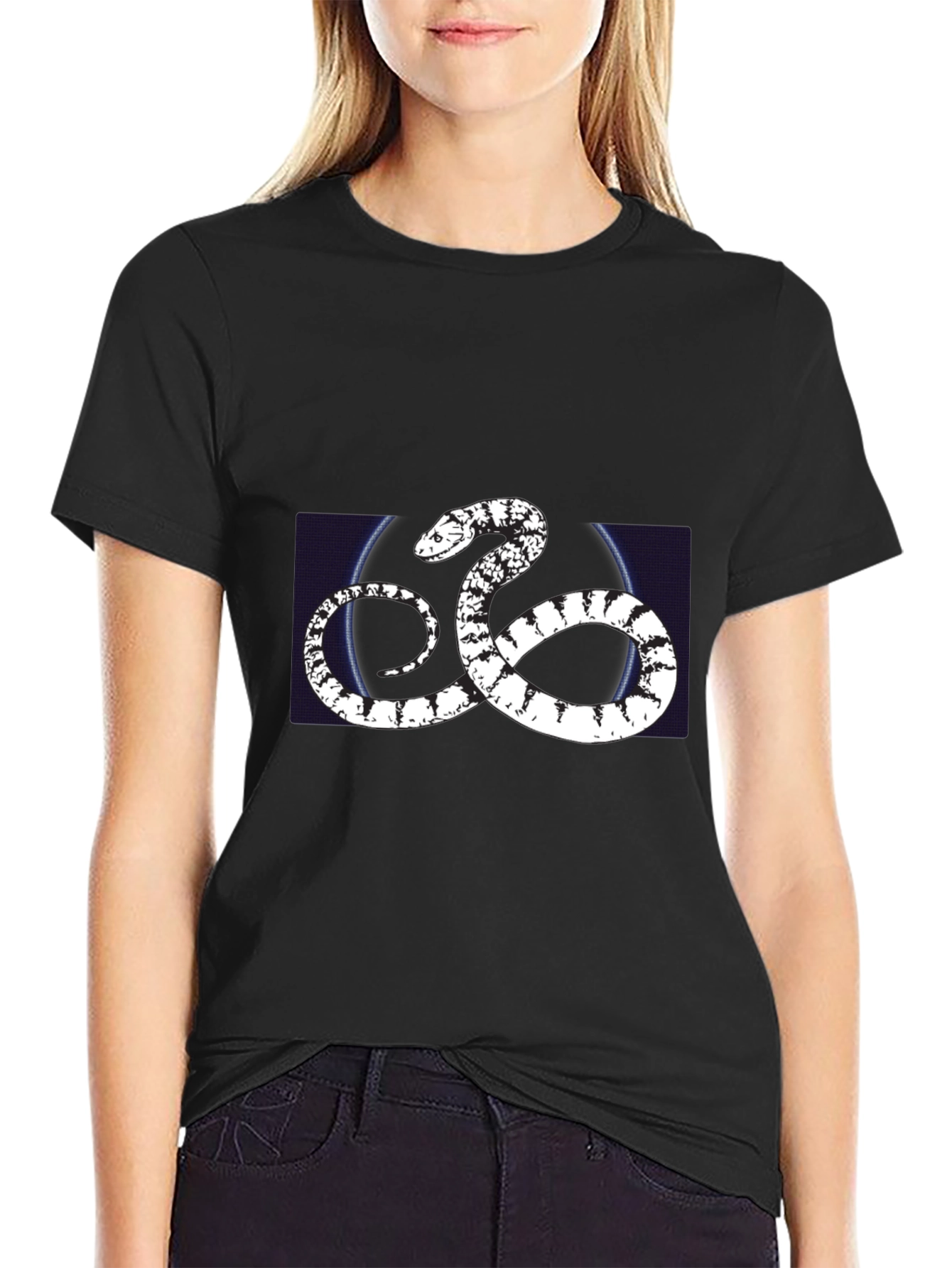 Snake Graphic Black T-Shirt - Trendy Casual Wear