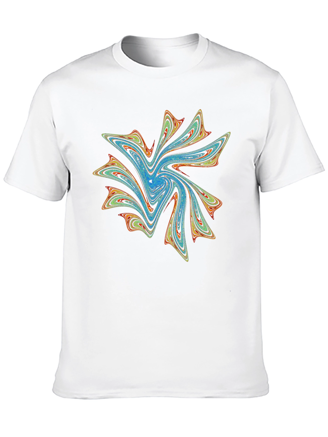 Vibrant Abstract Swirl Graphic Print Black T-Shirt