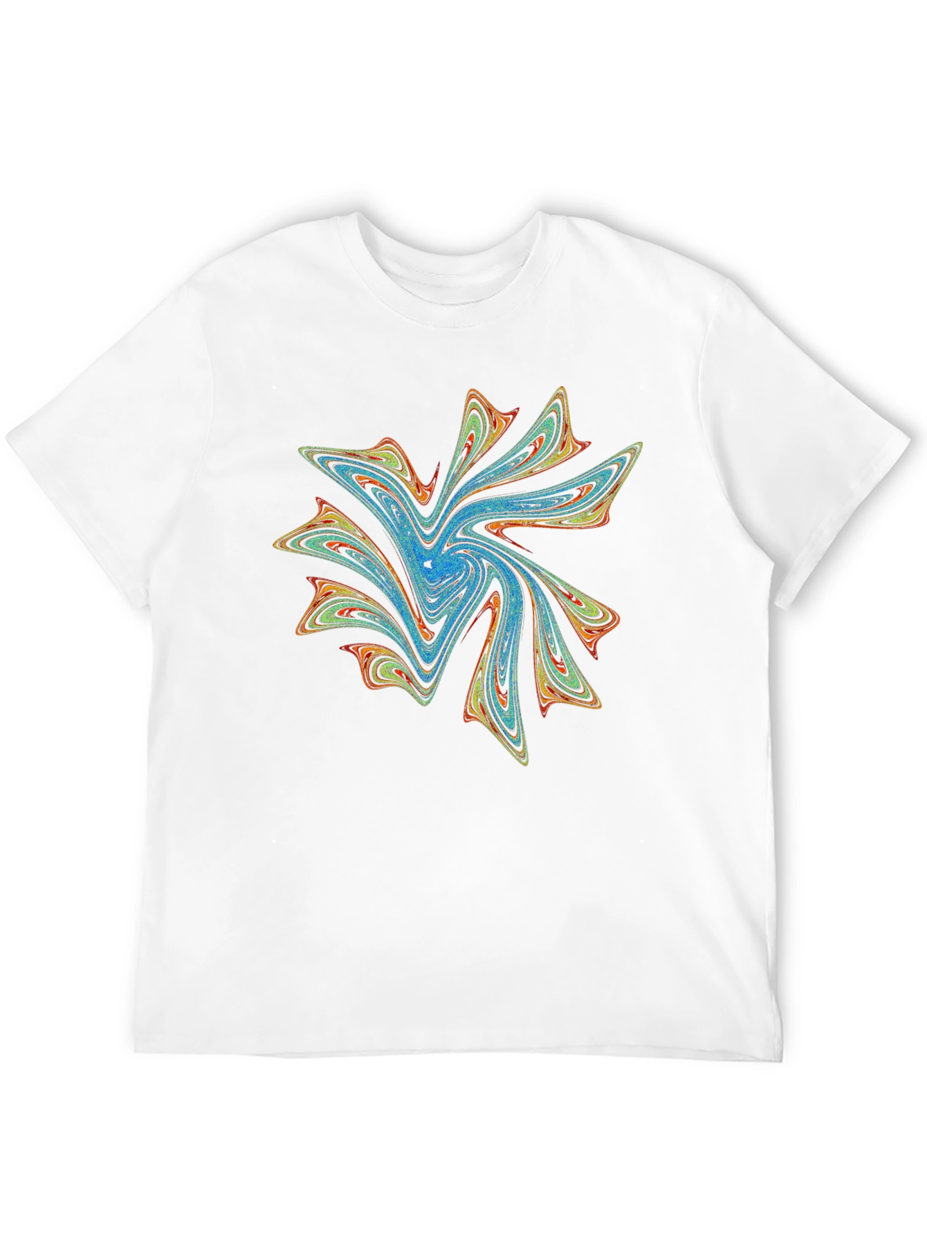 Vibrant Abstract Swirl Graphic Print Black T-Shirt
