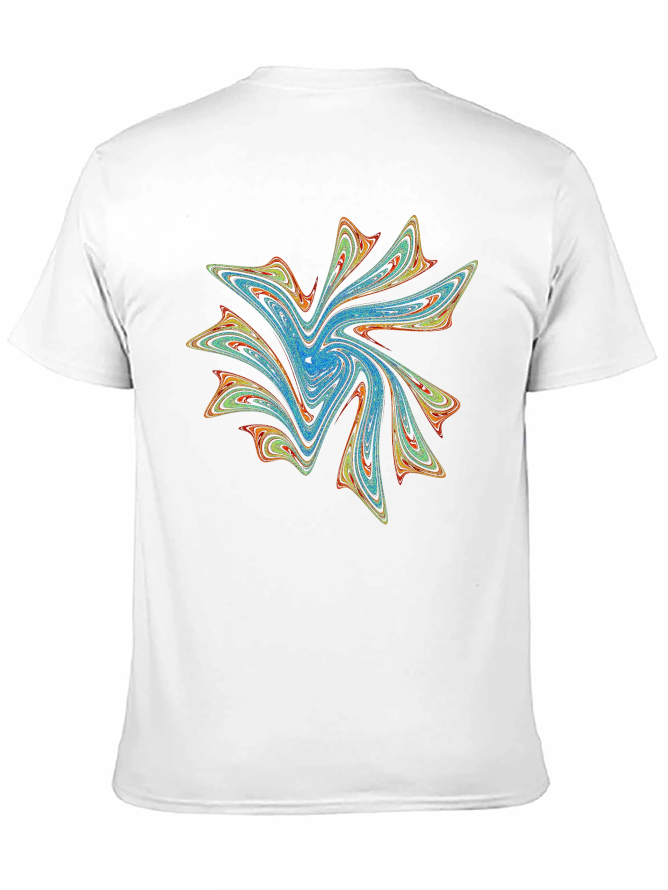 Vibrant Abstract Swirl Graphic Print Black T-Shirt