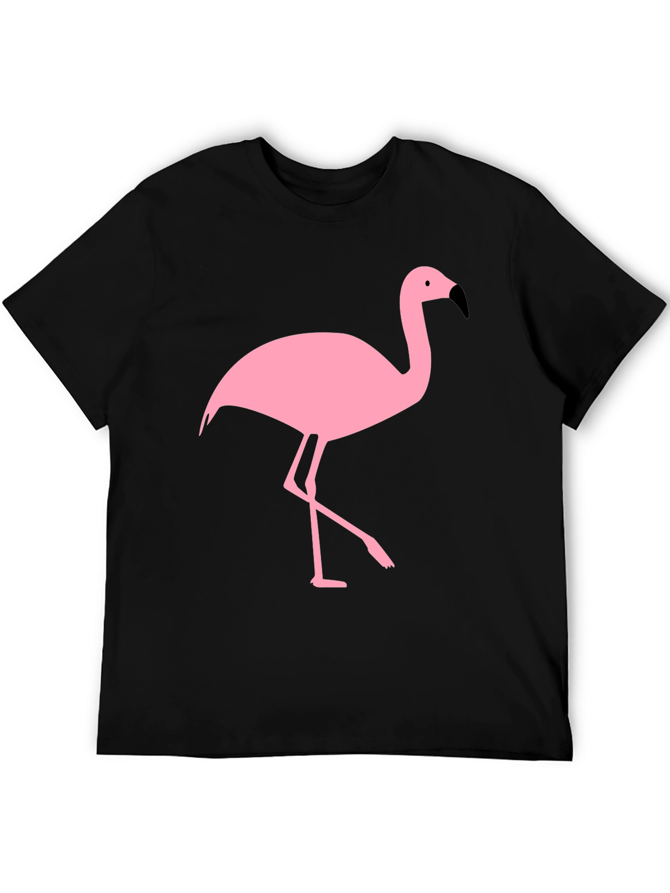 Black T-Shirt with Pink Flamingo Graphic