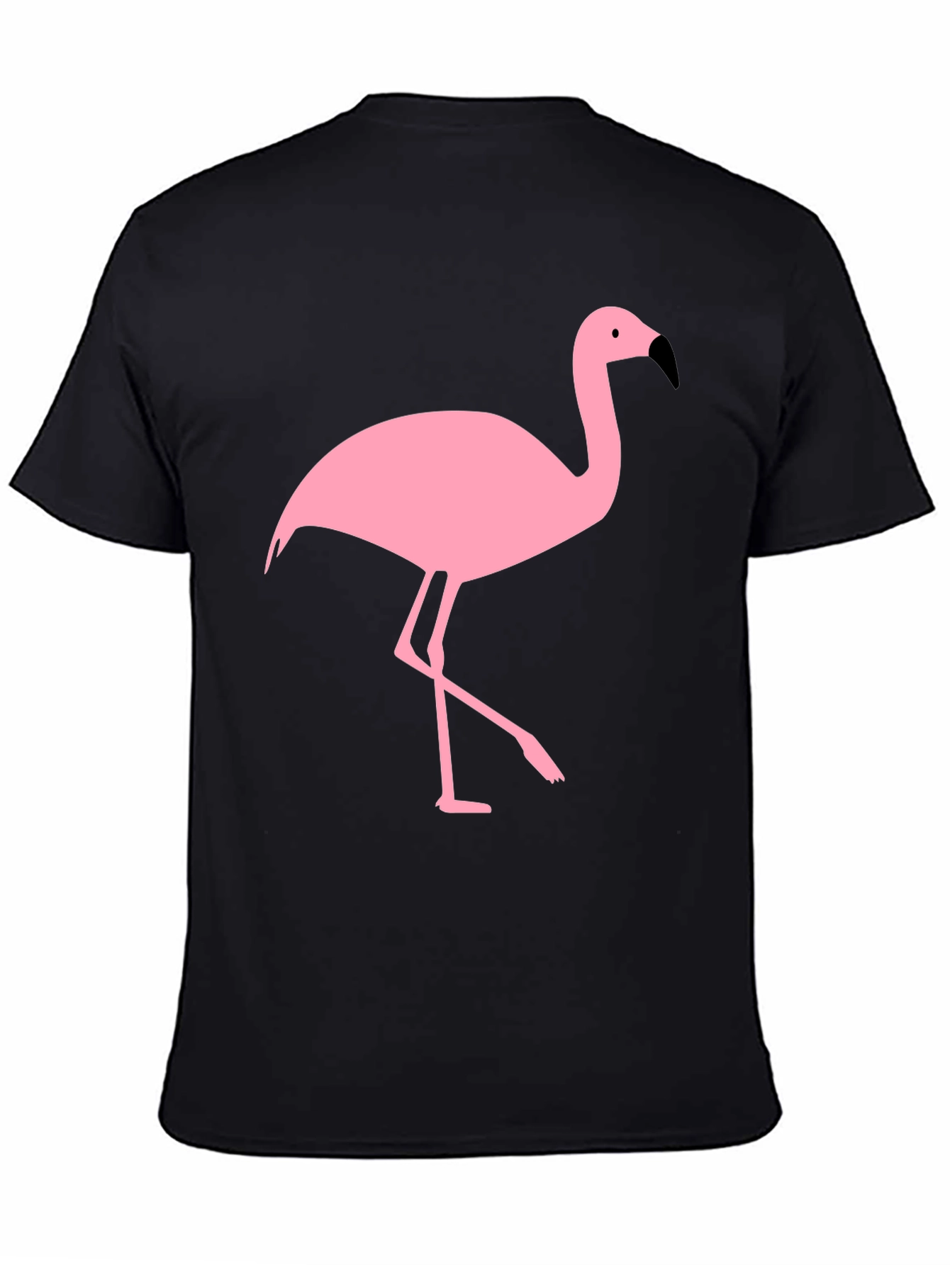 Black T-Shirt with Pink Flamingo Graphic