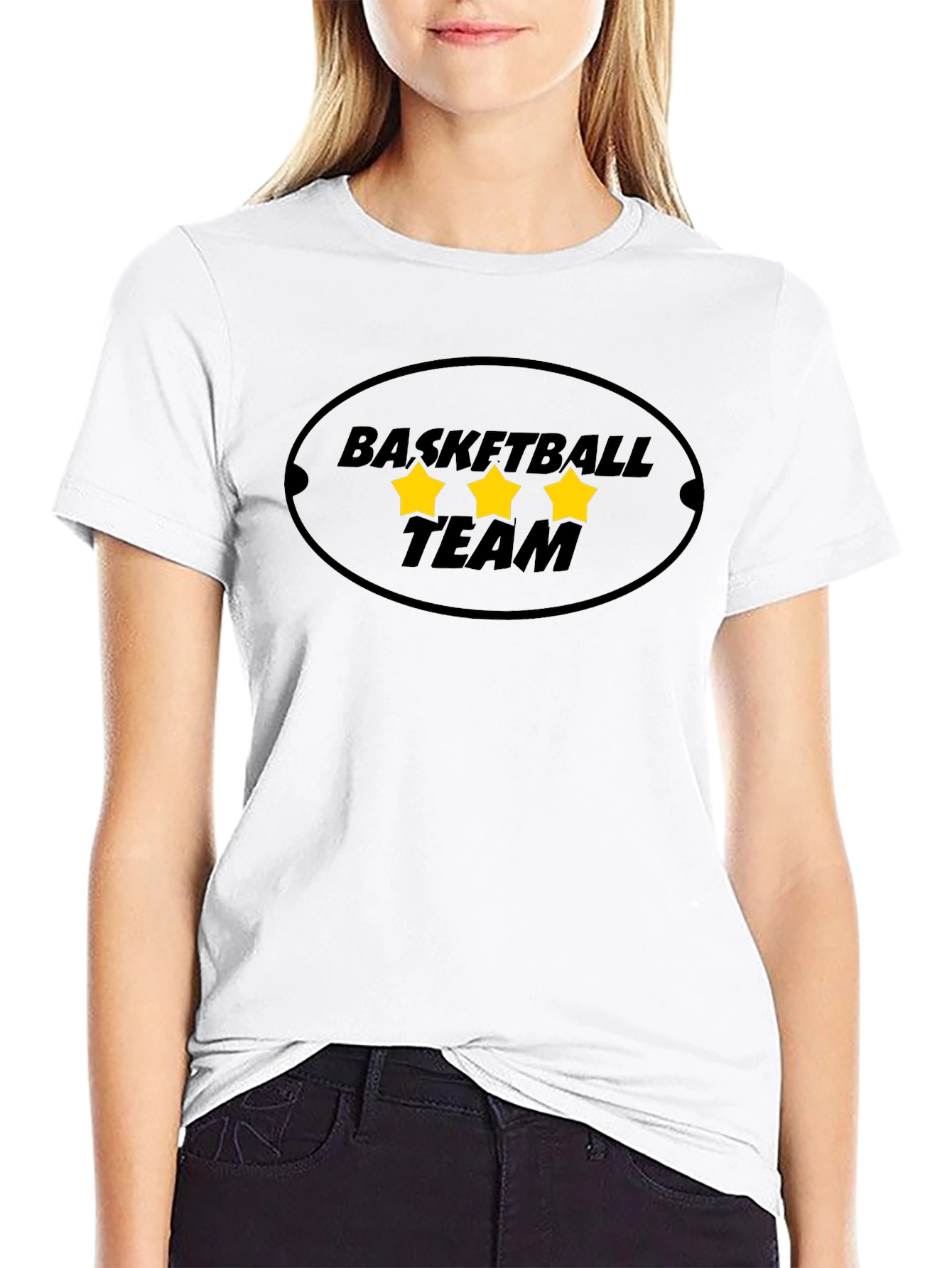 Basketball Team Graphic T-Shirt - Black