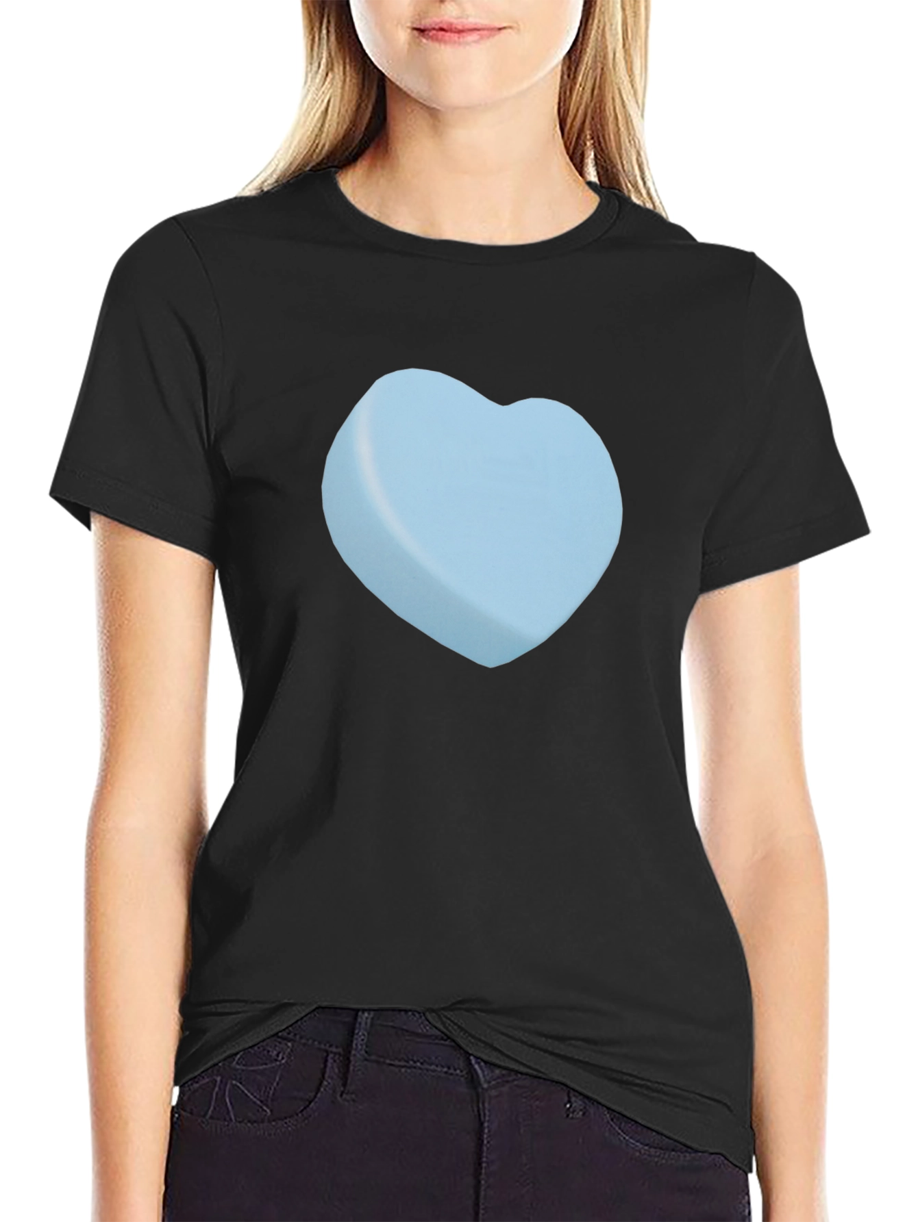 Heart Candy Graphic Tee - Black Casual T-Shirt