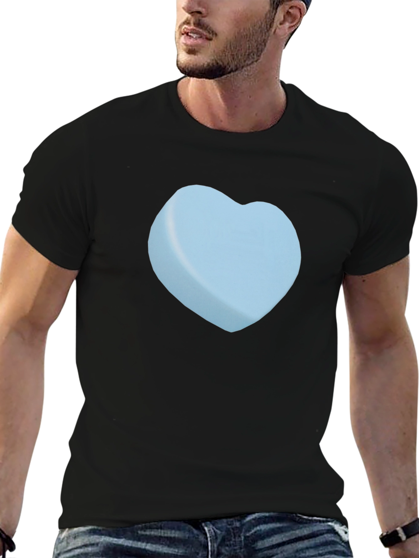 Heart Candy Graphic Tee - Black Casual T-Shirt