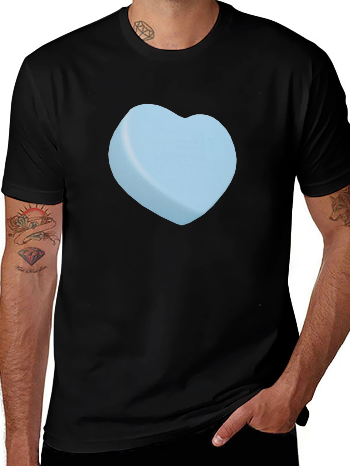 Heart Candy Graphic Tee - Black Casual T-Shirt