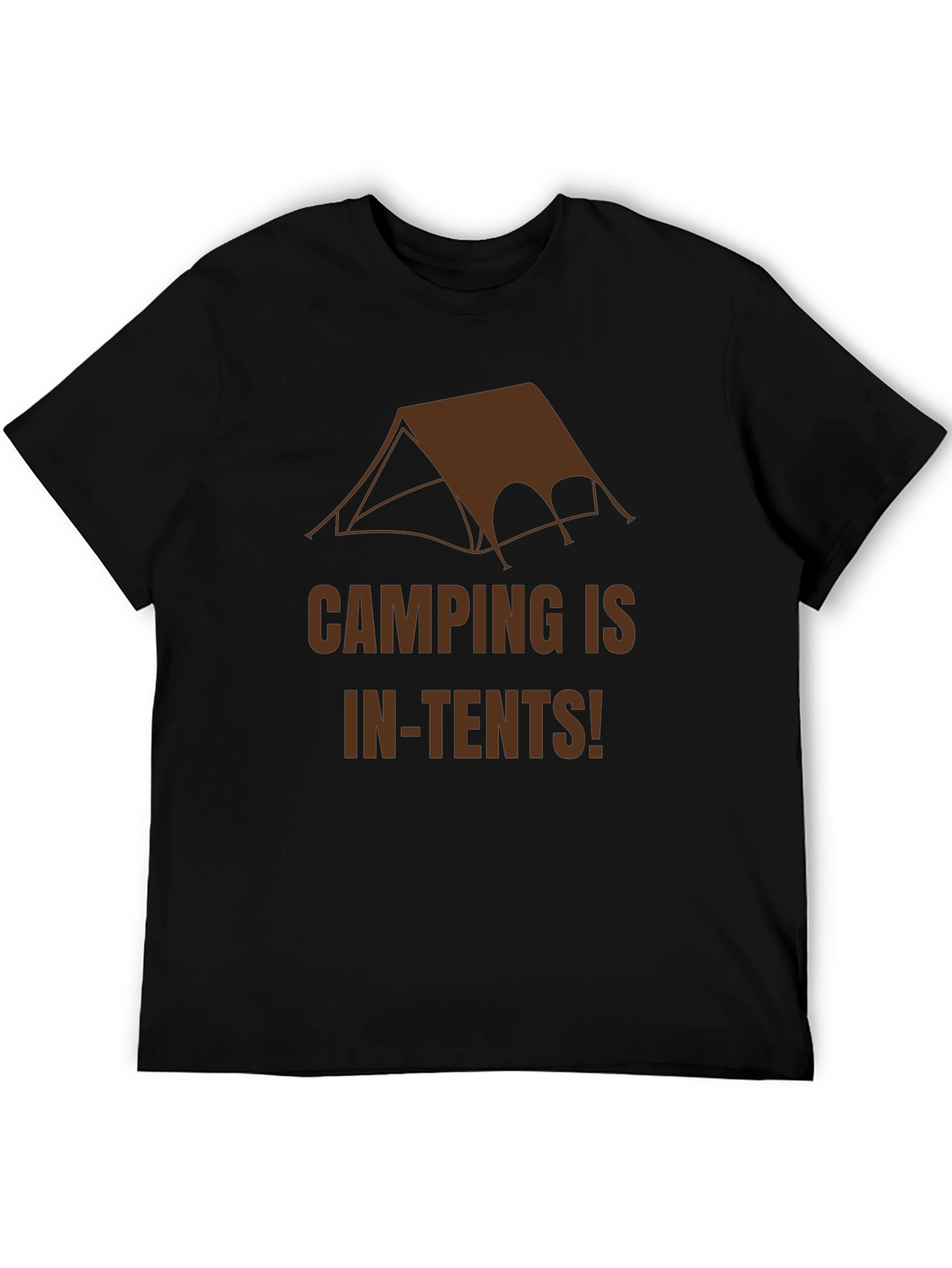 Camping In-Tents Graphic Tee - Black Cotton T-Shirt