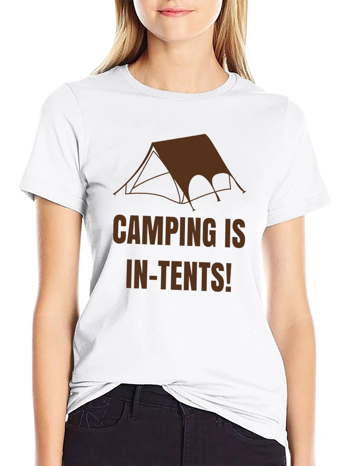 Camping In-Tents Graphic Tee - Black Cotton T-Shirt