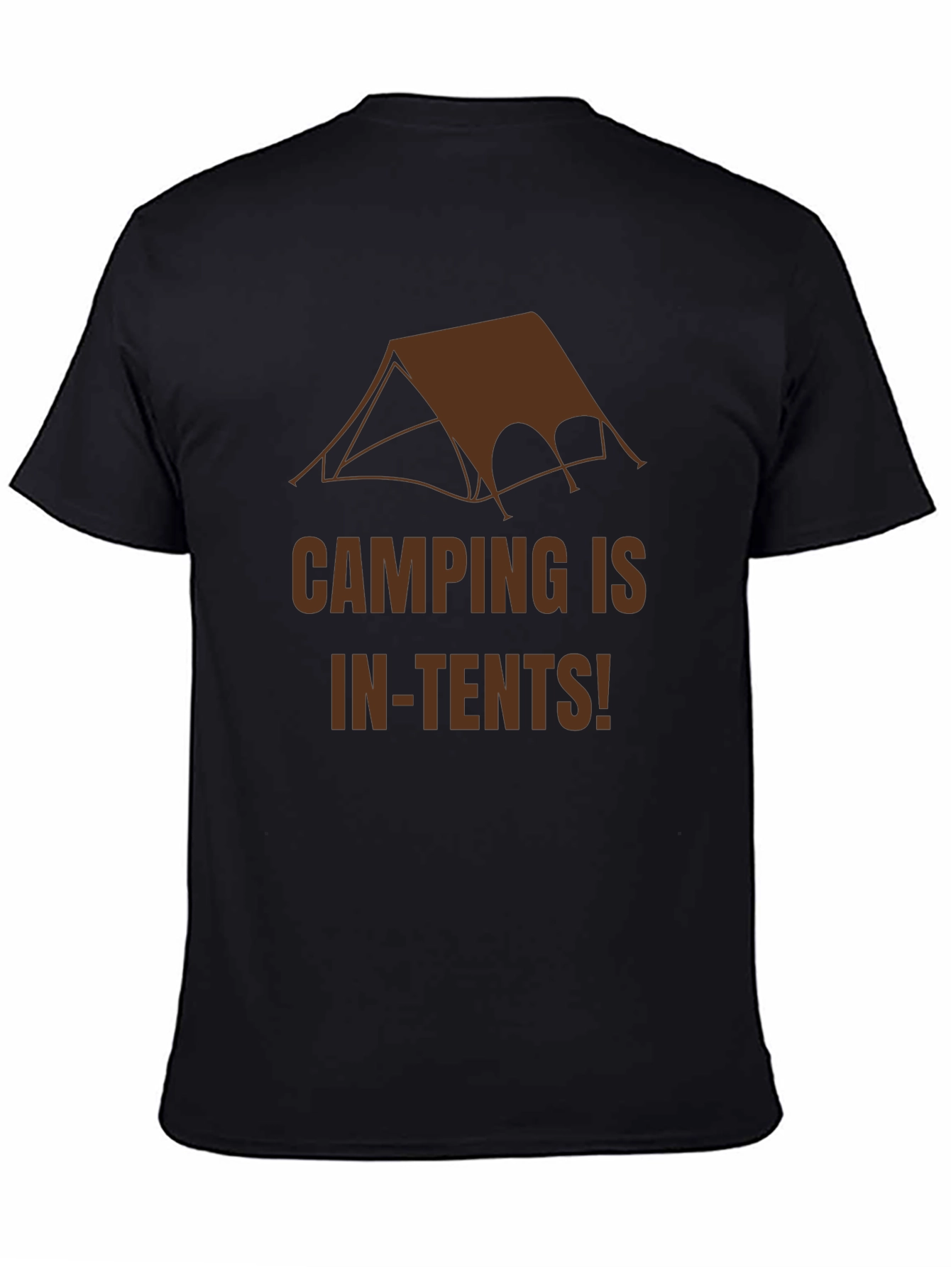 Camping In-Tents Graphic Tee - Black Cotton T-Shirt