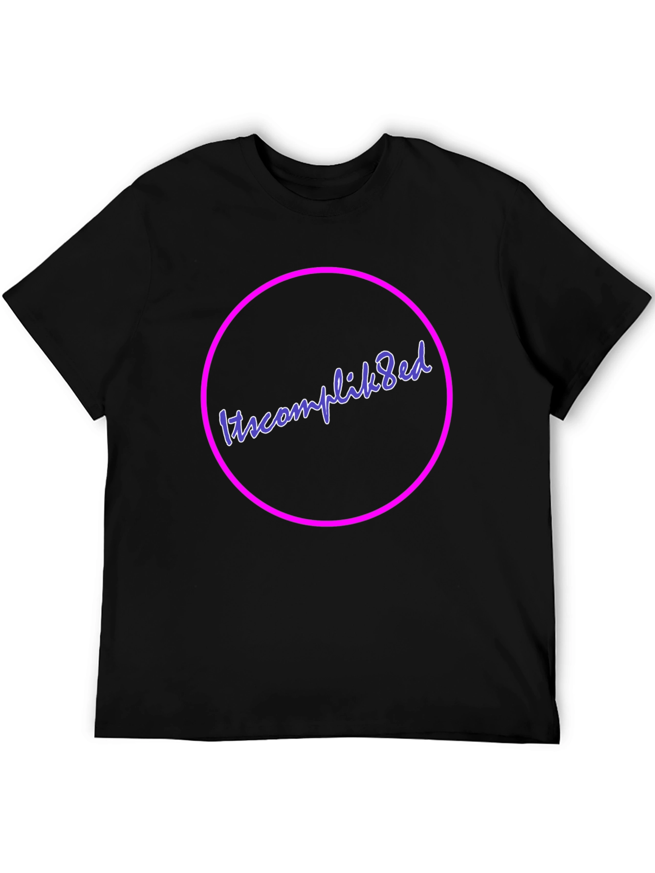 Itscomplik8ed Black Graphic Tee - Casual Wear