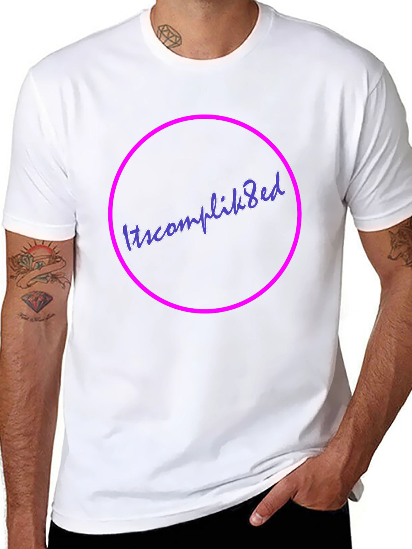 Itscomplik8ed Black Graphic Tee - Casual Wear