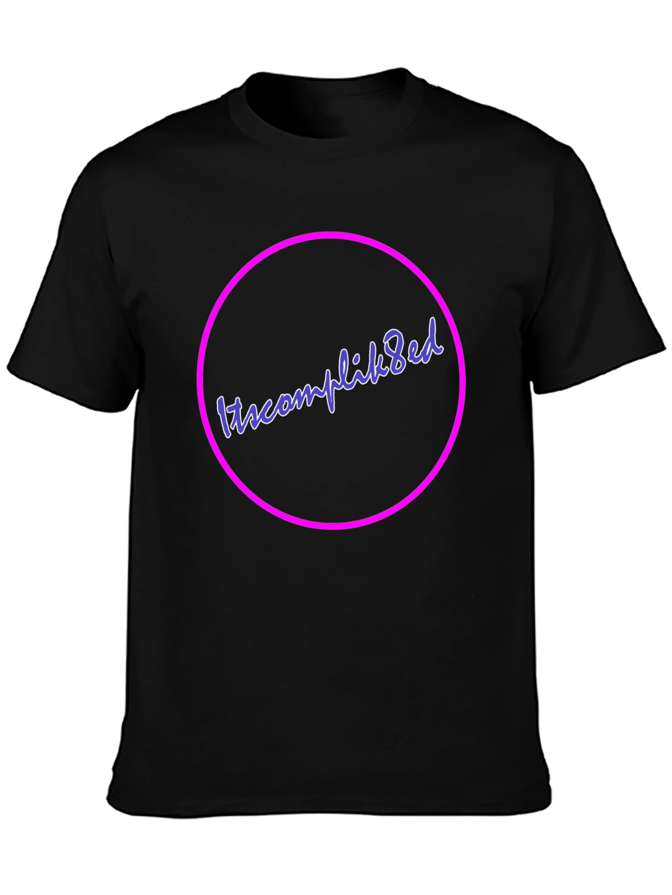 Itscomplik8ed Black Graphic Tee - Casual Wear