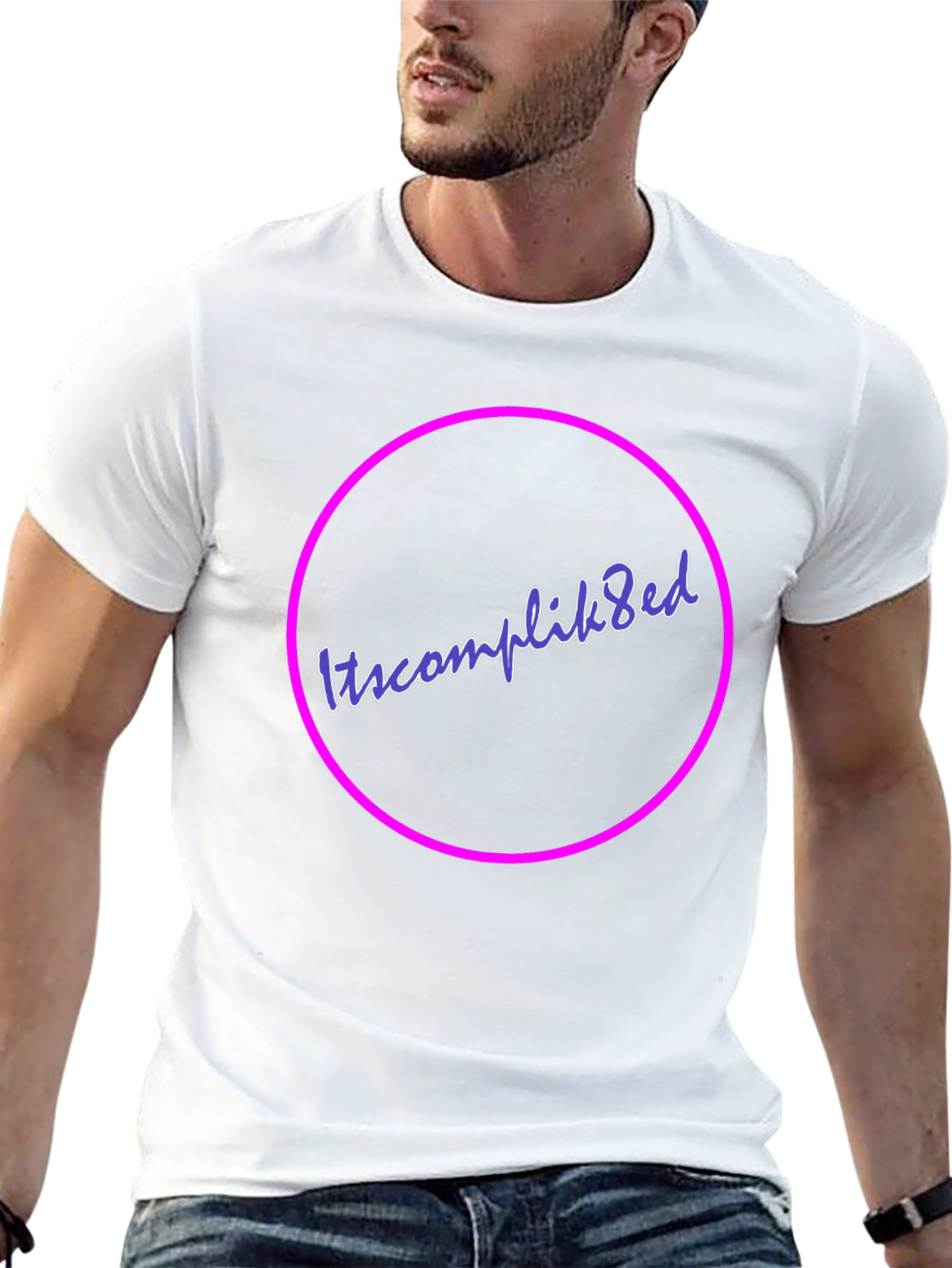 Itscomplik8ed Black Graphic Tee - Casual Wear