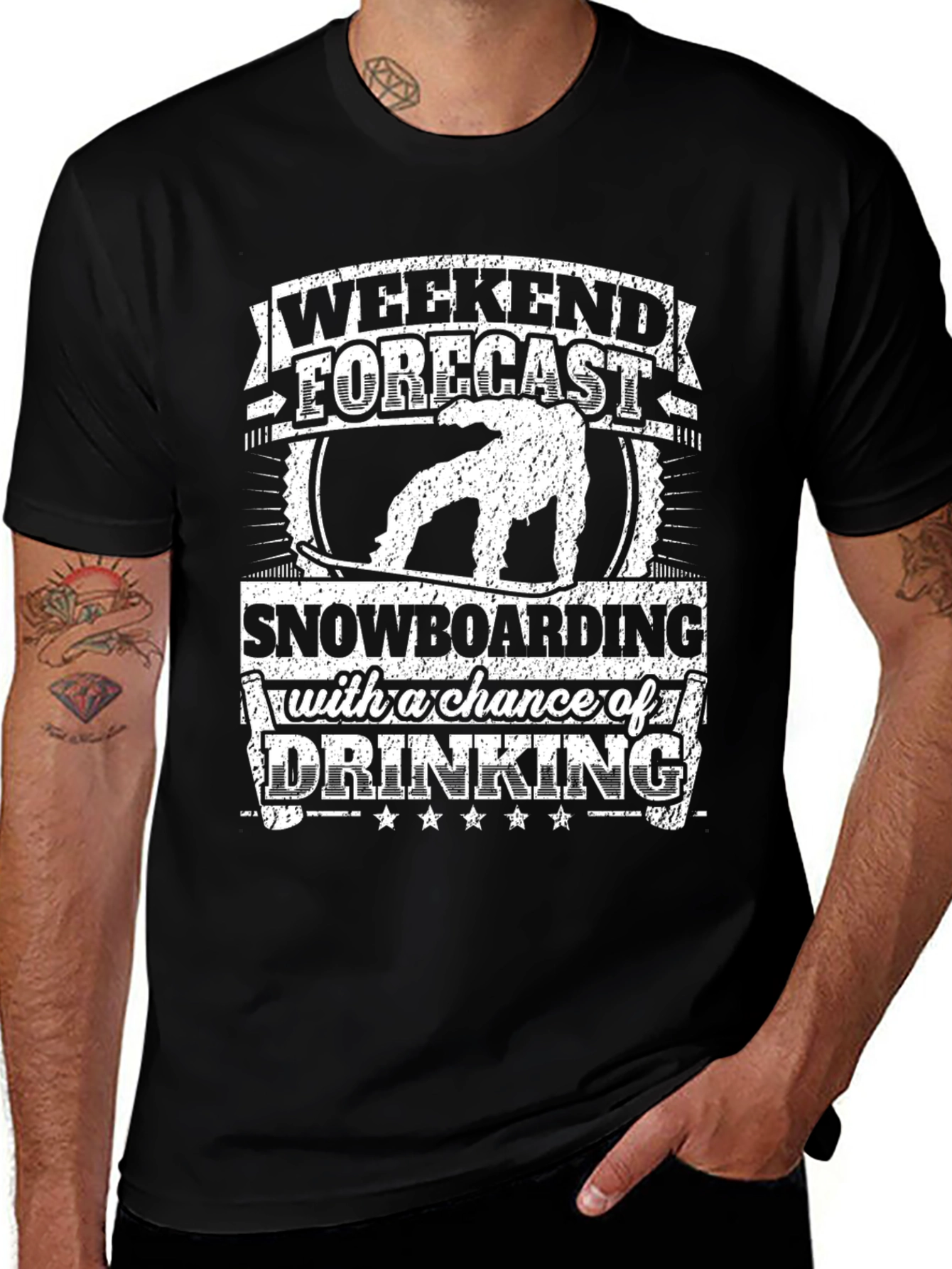 Snowboarding & Drinking Tee