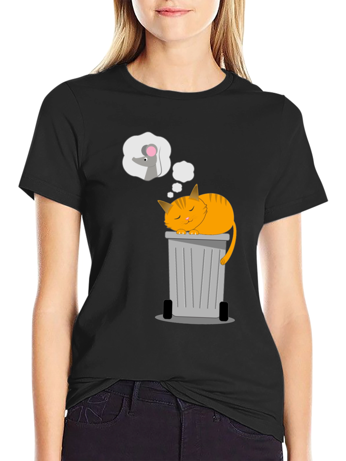 Cat Nap T-Shirt: Sleepy Cat & Mouse Dreams