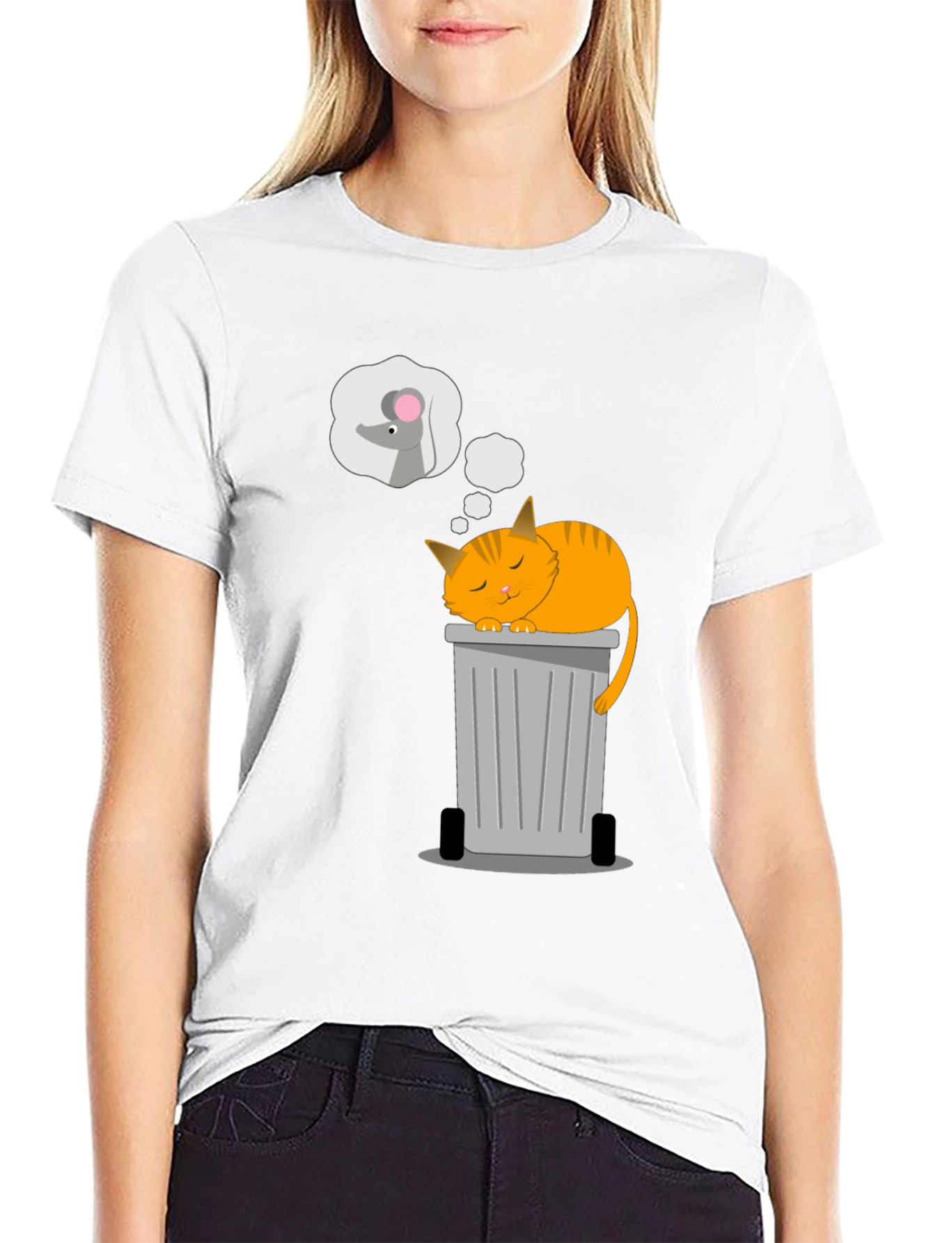 Cat Nap T-Shirt: Sleepy Cat & Mouse Dreams