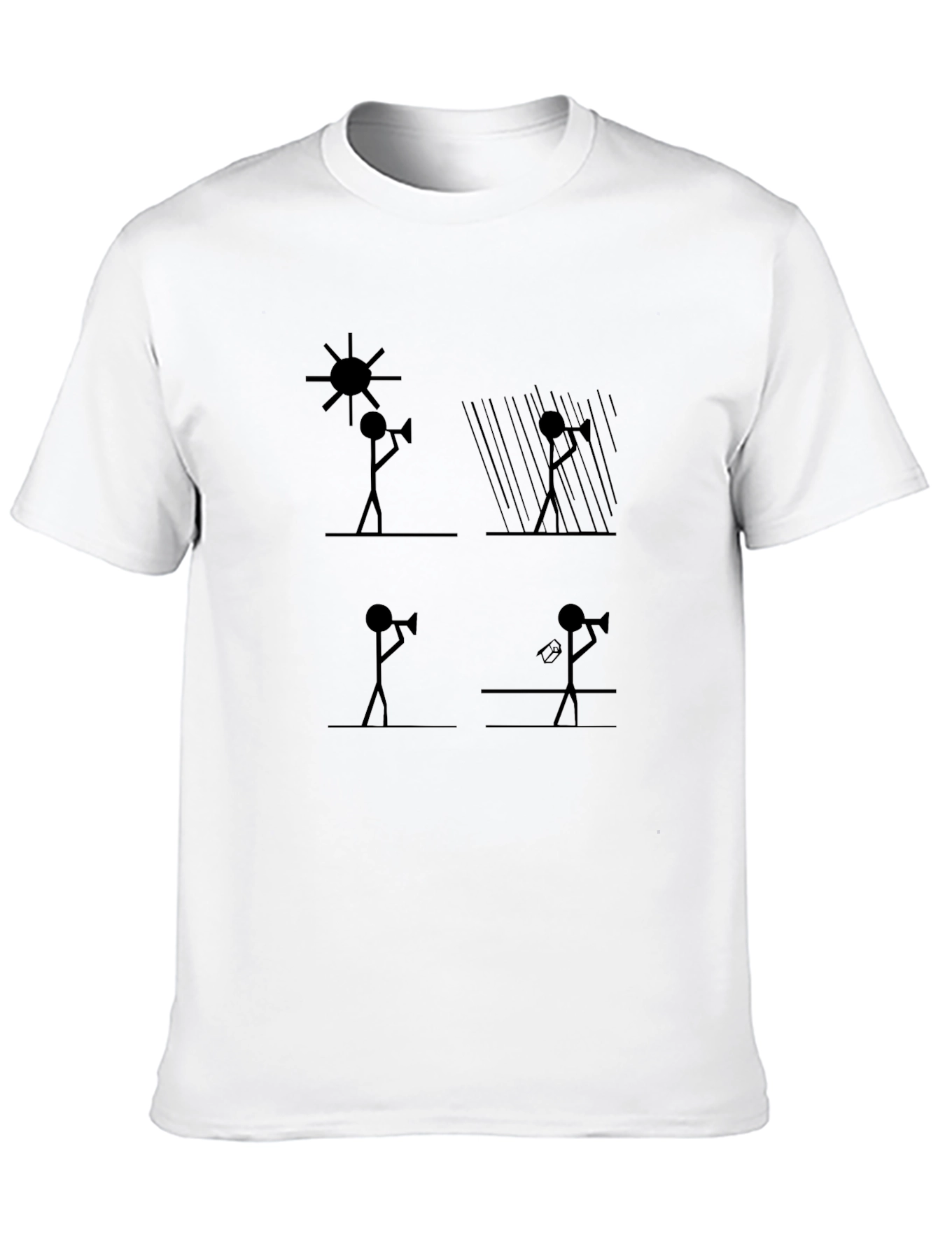 Stick Figure Weather Trumpet T-Shirt