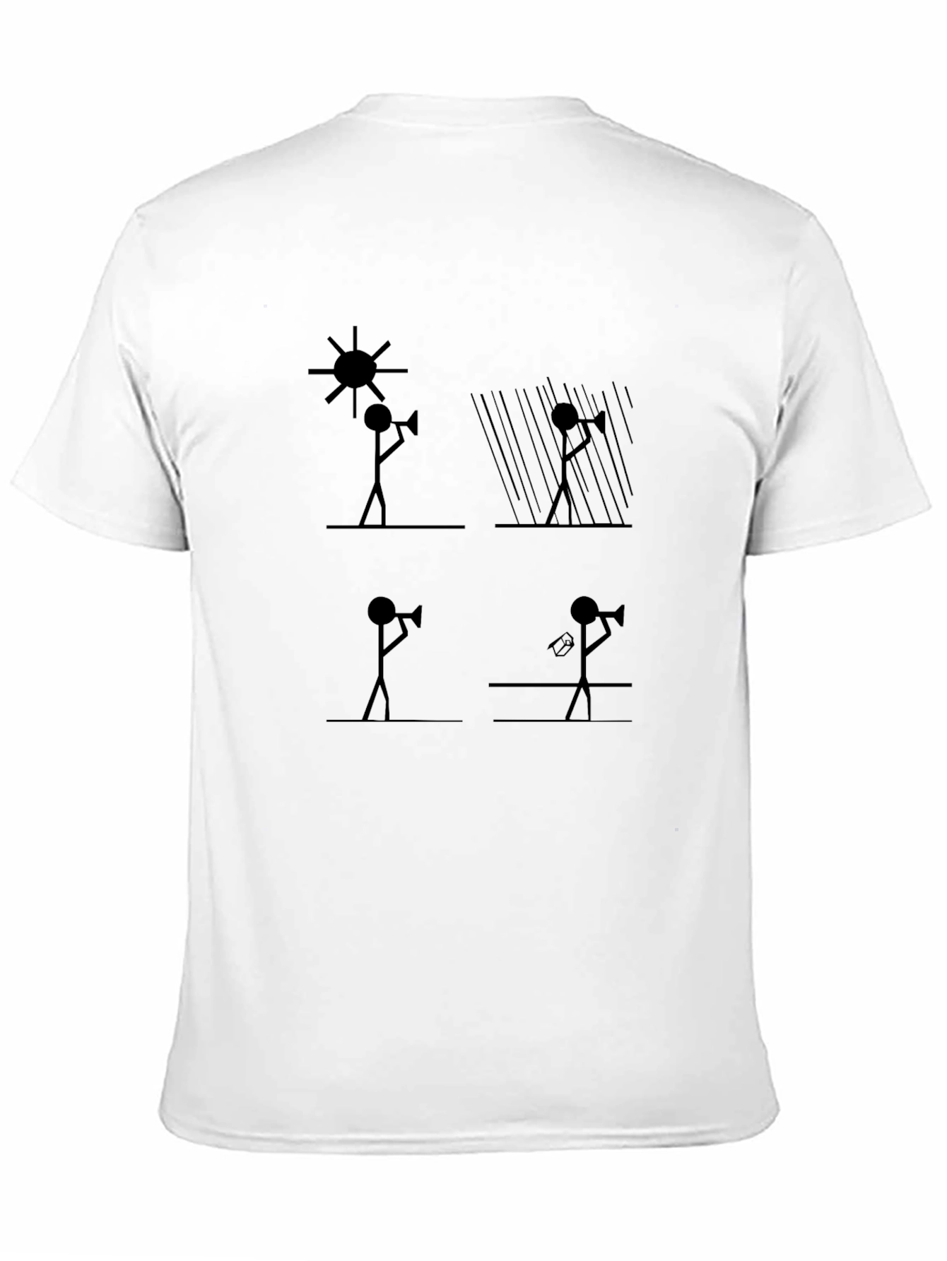 Stick Figure Weather Trumpet T-Shirt