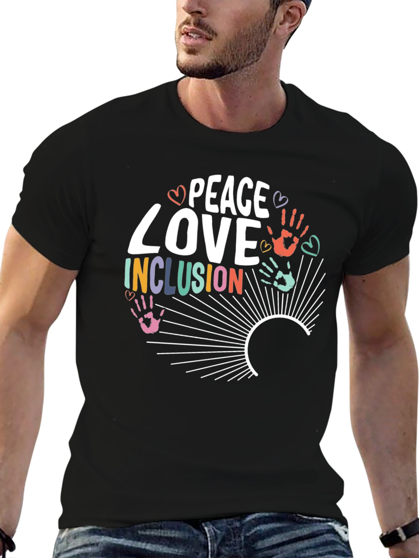 Peace Love Inclusion Graphic T-Shirt