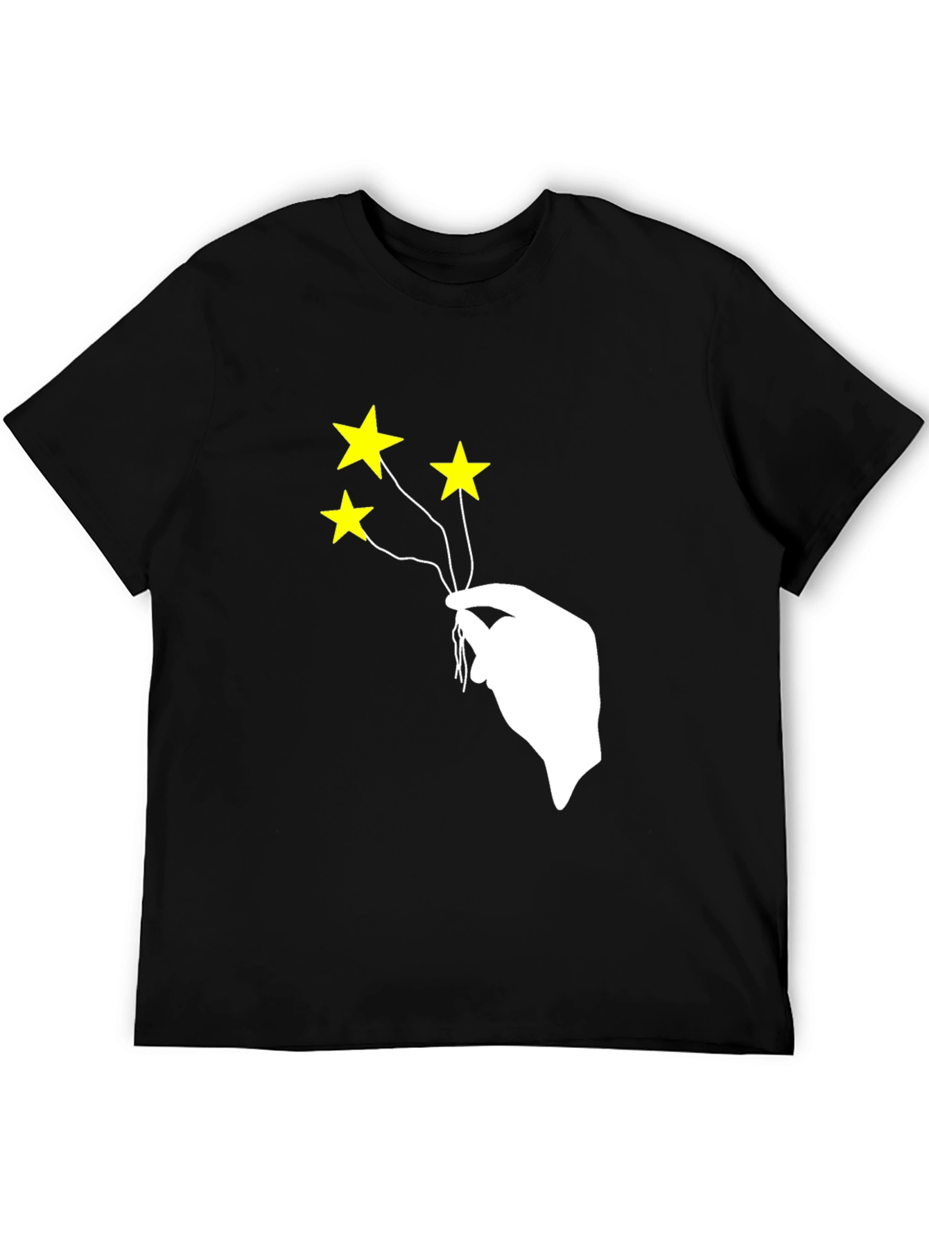 Stars in Hand Graphic T-Shirt - Black