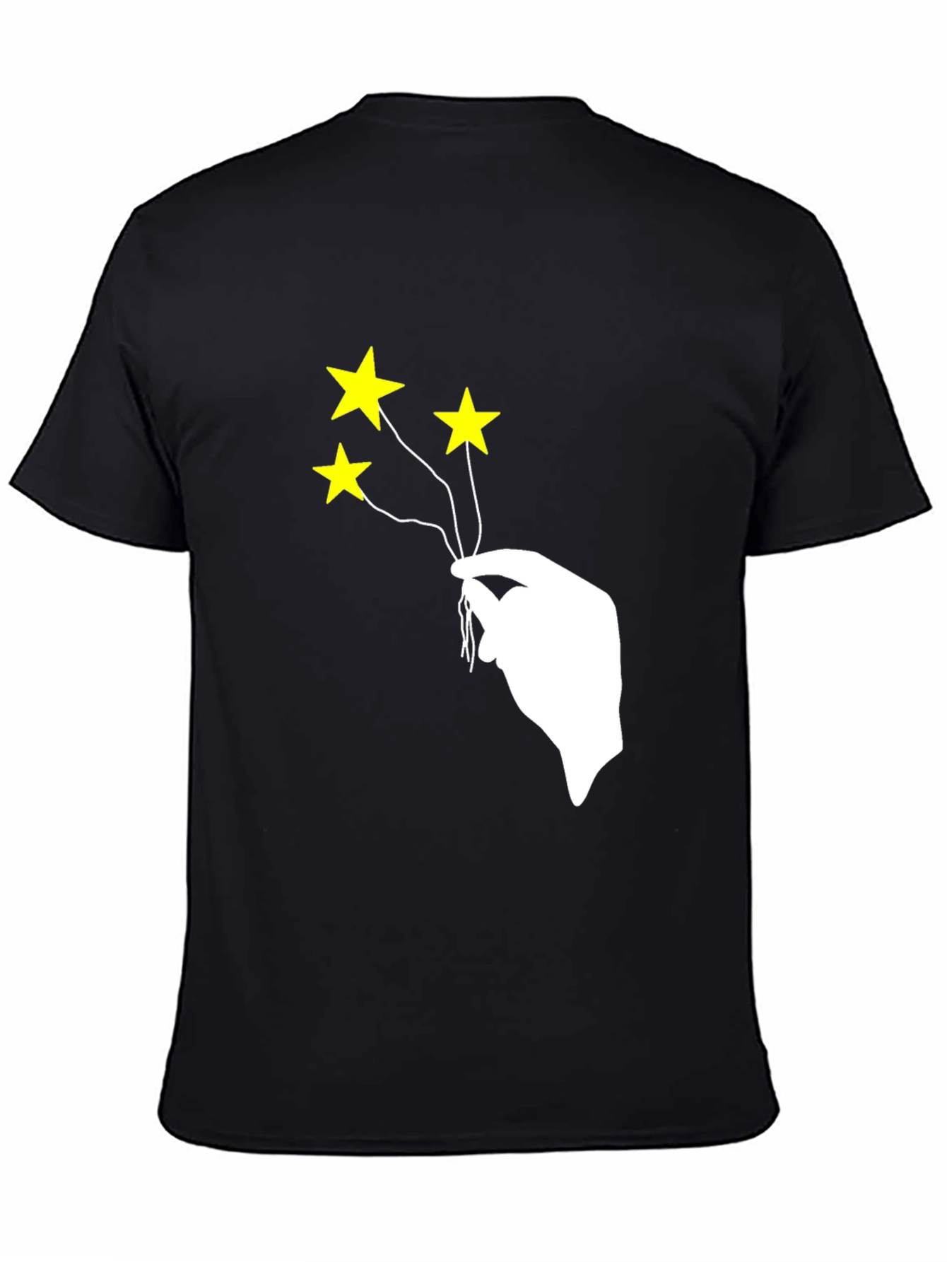 Stars in Hand Graphic T-Shirt - Black