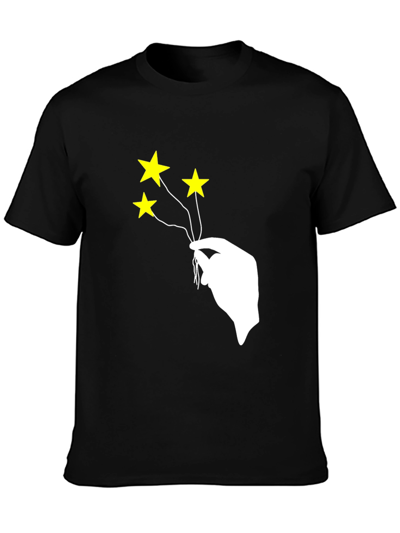 Stars in Hand Graphic T-Shirt - Black